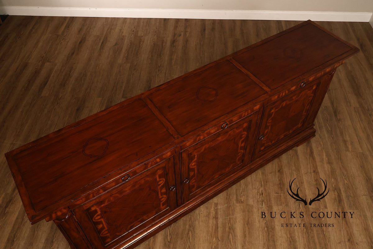 Traditional Georgian Style Inlaid Three Door Credenza Sideboard