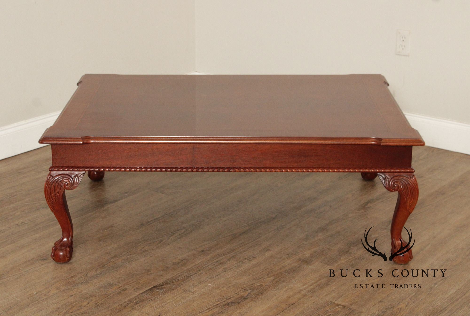 Ethan Allen '18th Century Mahogany' Ball and Claw Foot Coffee Table