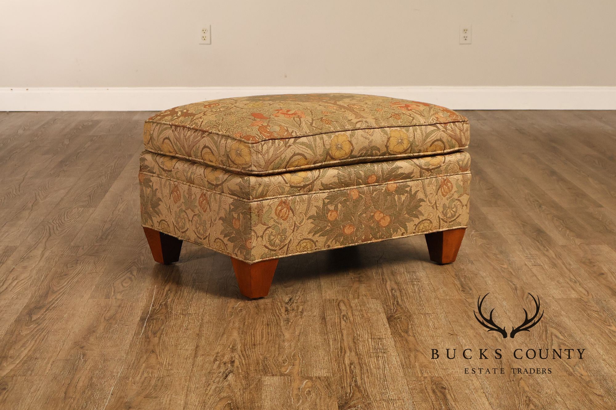 Stickley Tree of Life Upholstered Lounge Chair With Matching Ottoman