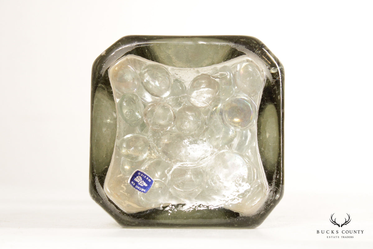Mexican Vintage Blown Glass Stoppered Bottle or Decanter