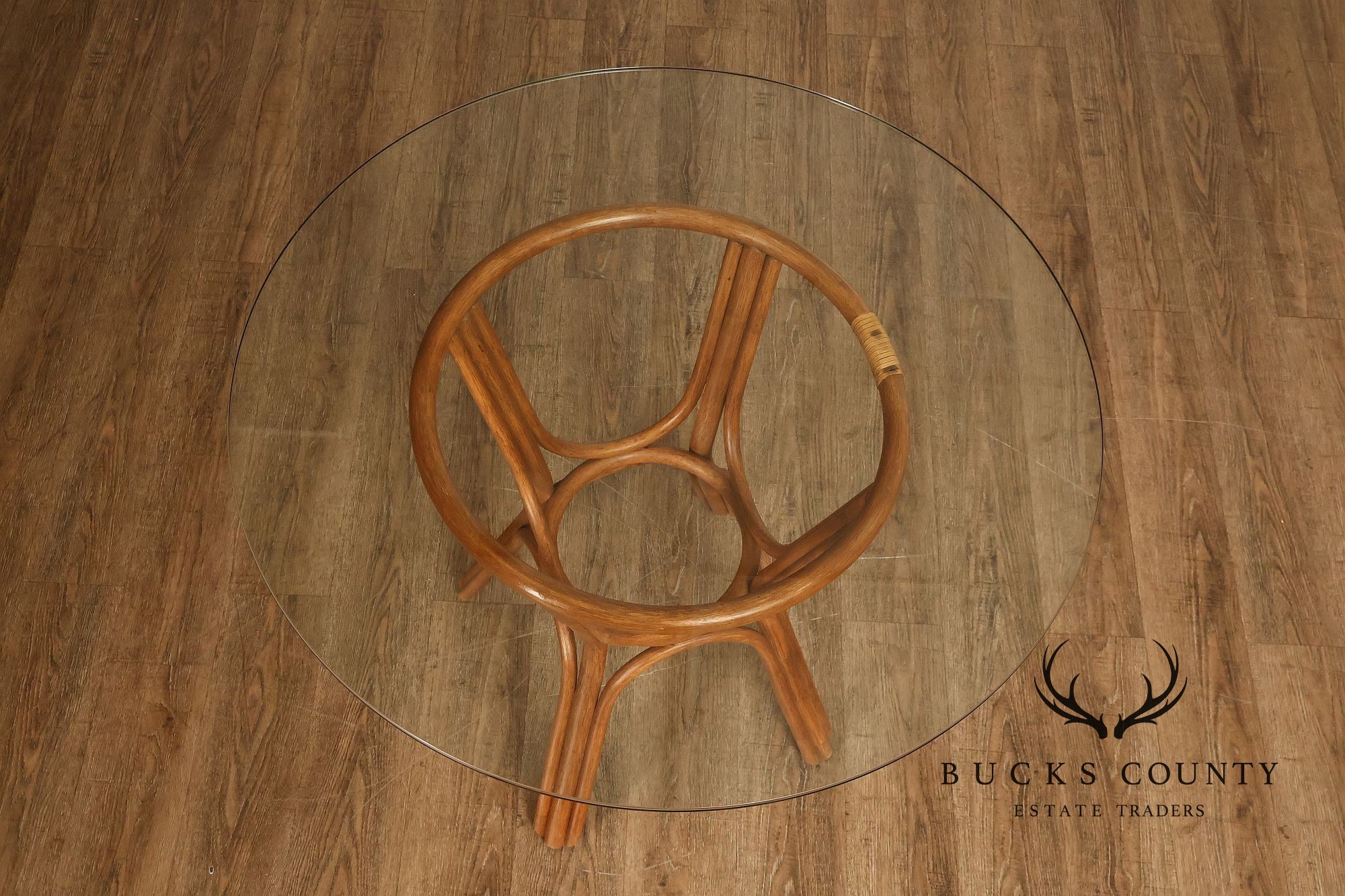 Boho Chic Round Glass Top Rattan Bistro Table