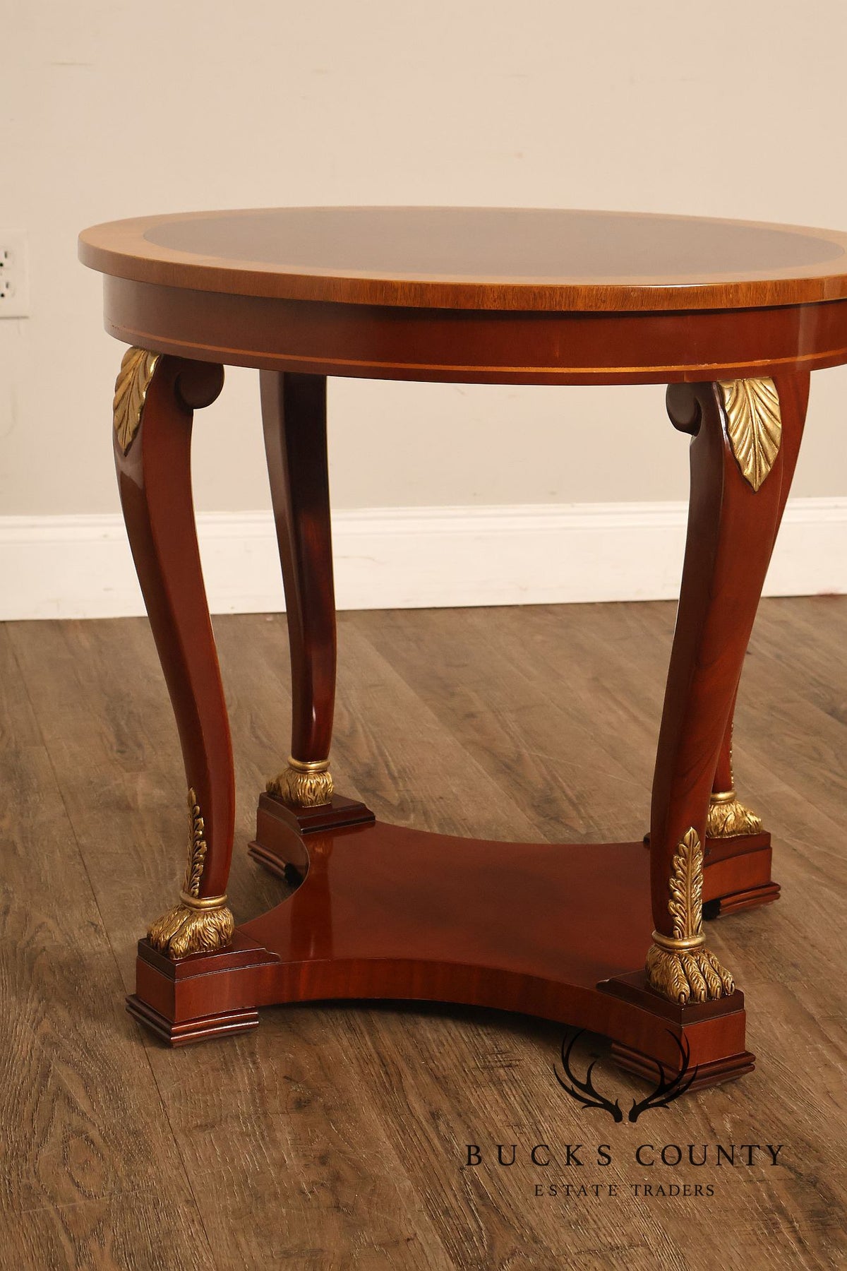 Kindel Empire Style Round Mahogany Occasional Table