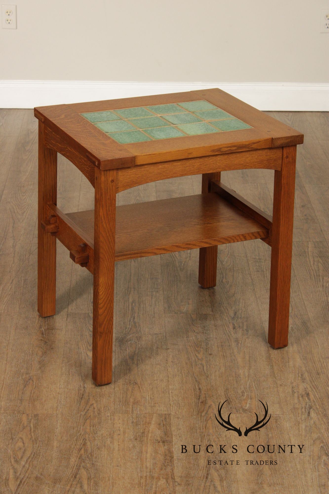 Stickley Mission Collection Oak Tile Top End Table