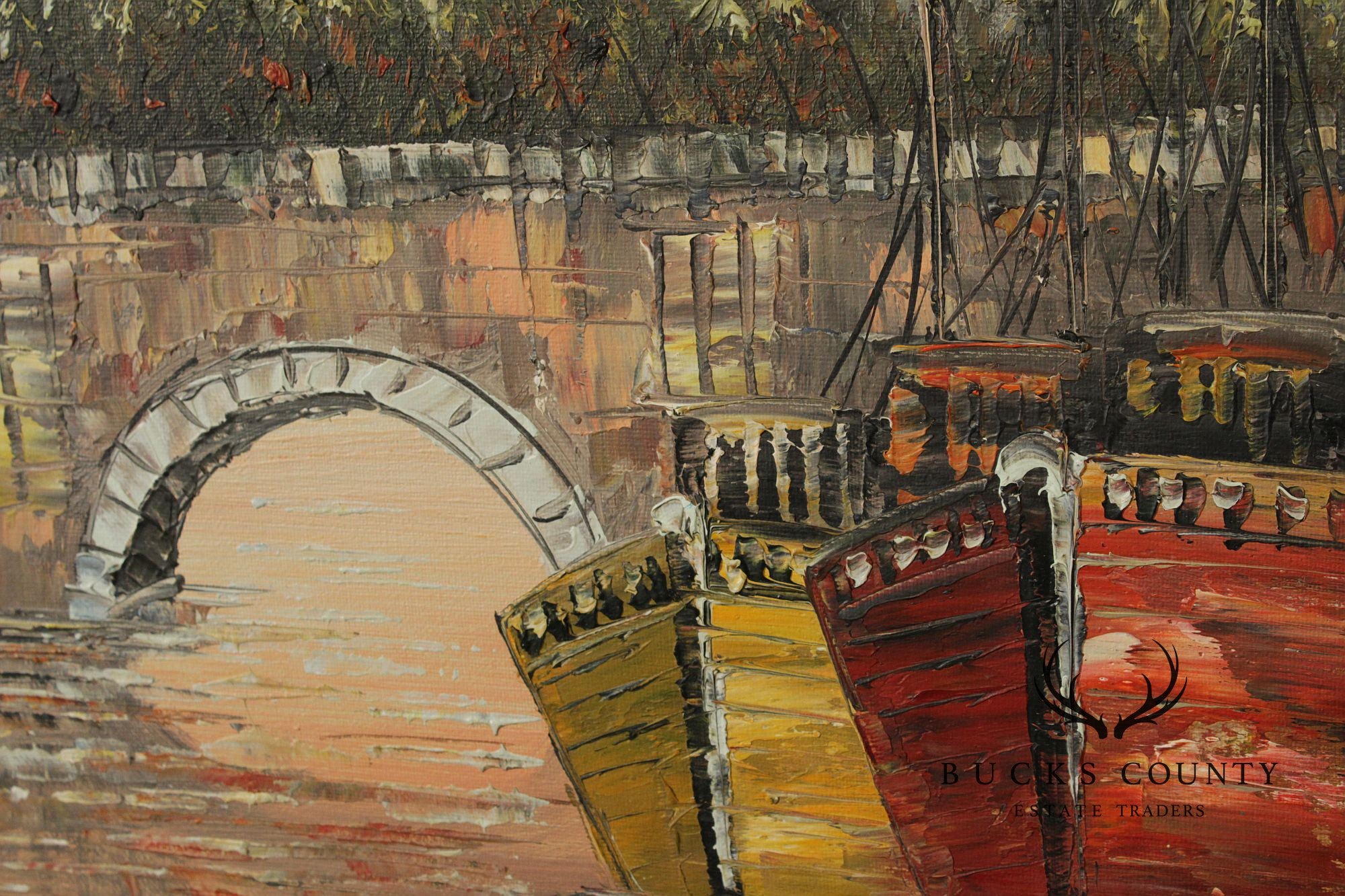 H. Pascal Oil Painting, Parisian Quay