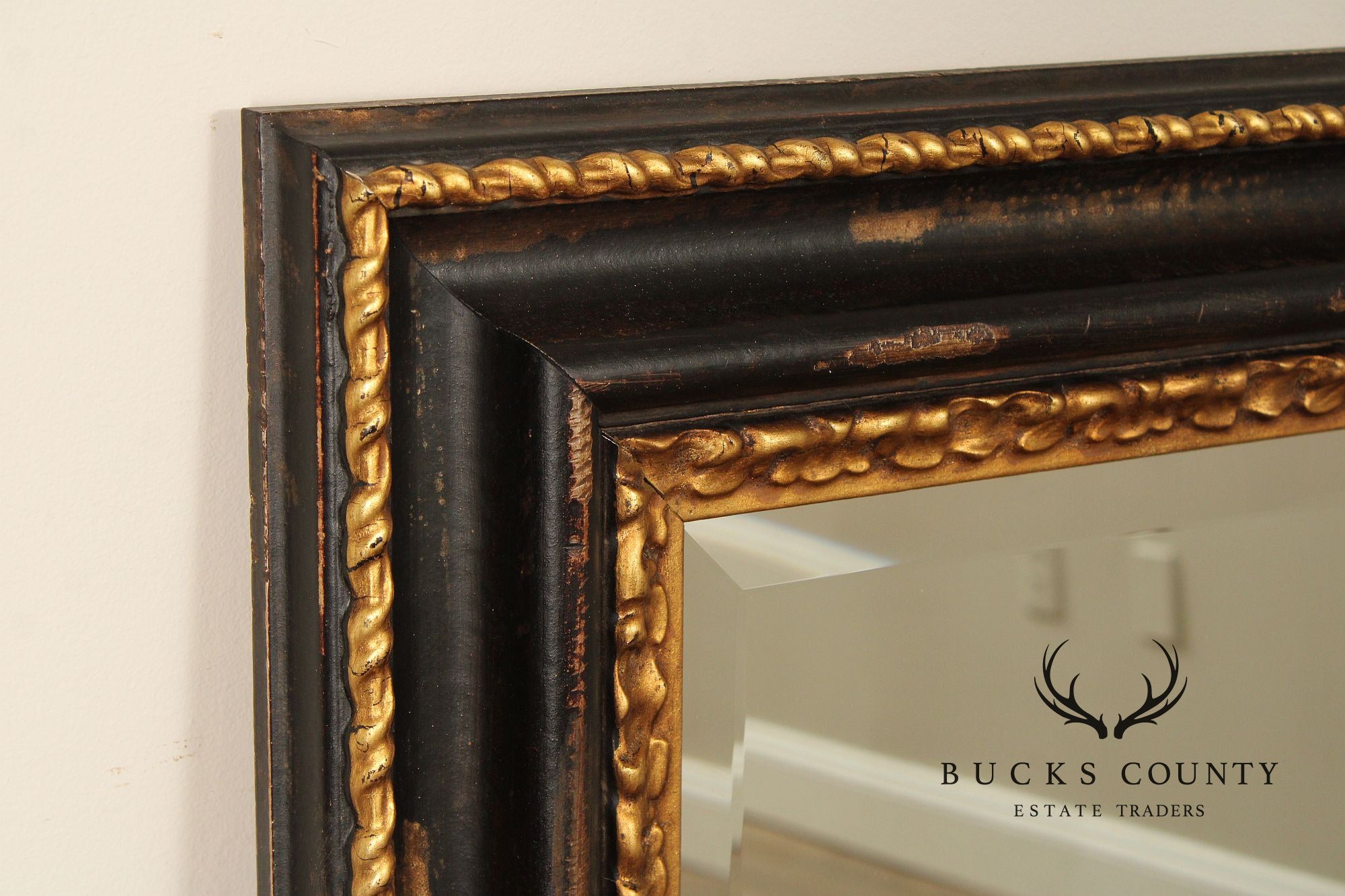 La Marche Ebonized and Partial Gilt Wall Mirror