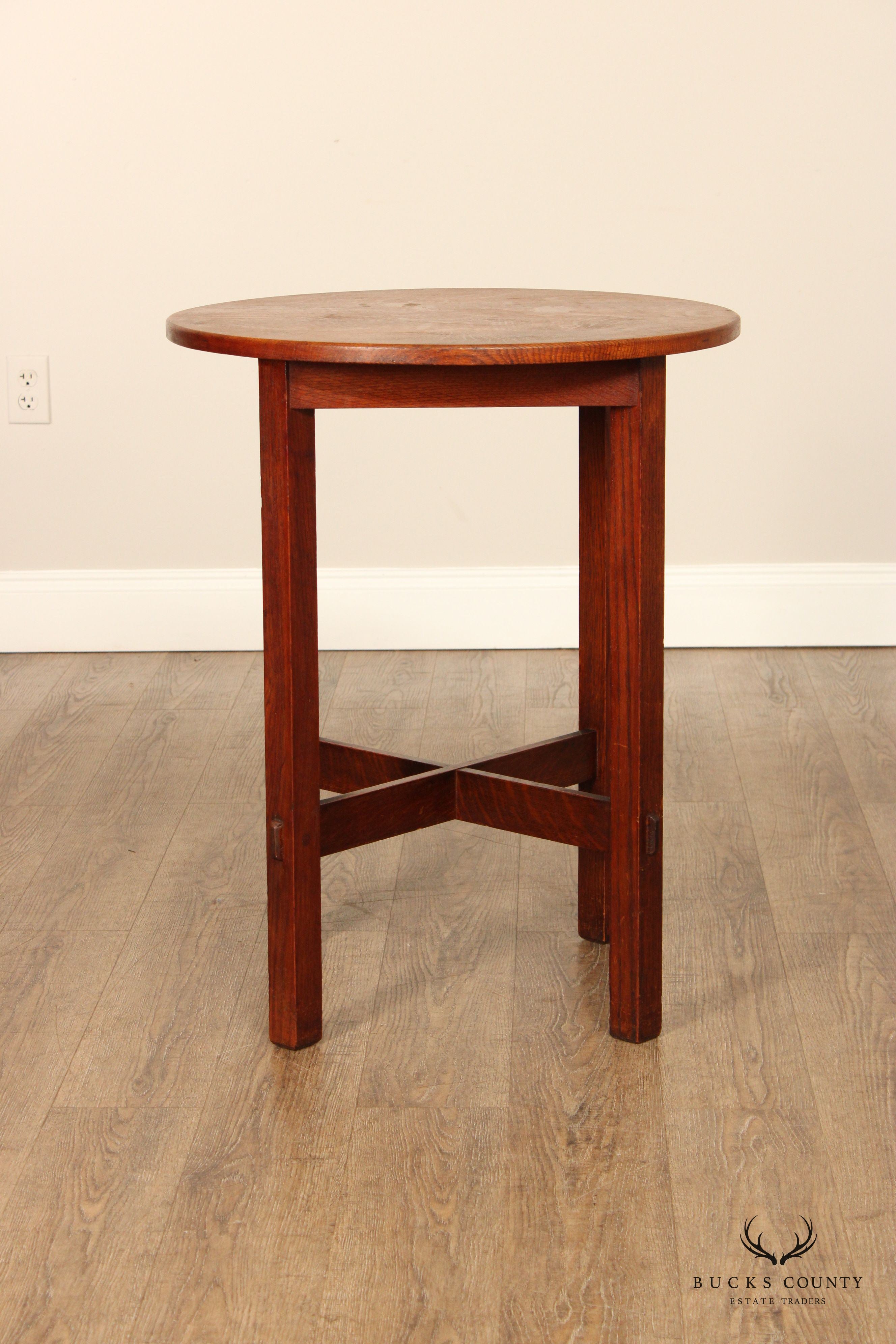 Stickley Brothers Antique Mission Oak Lamp Table