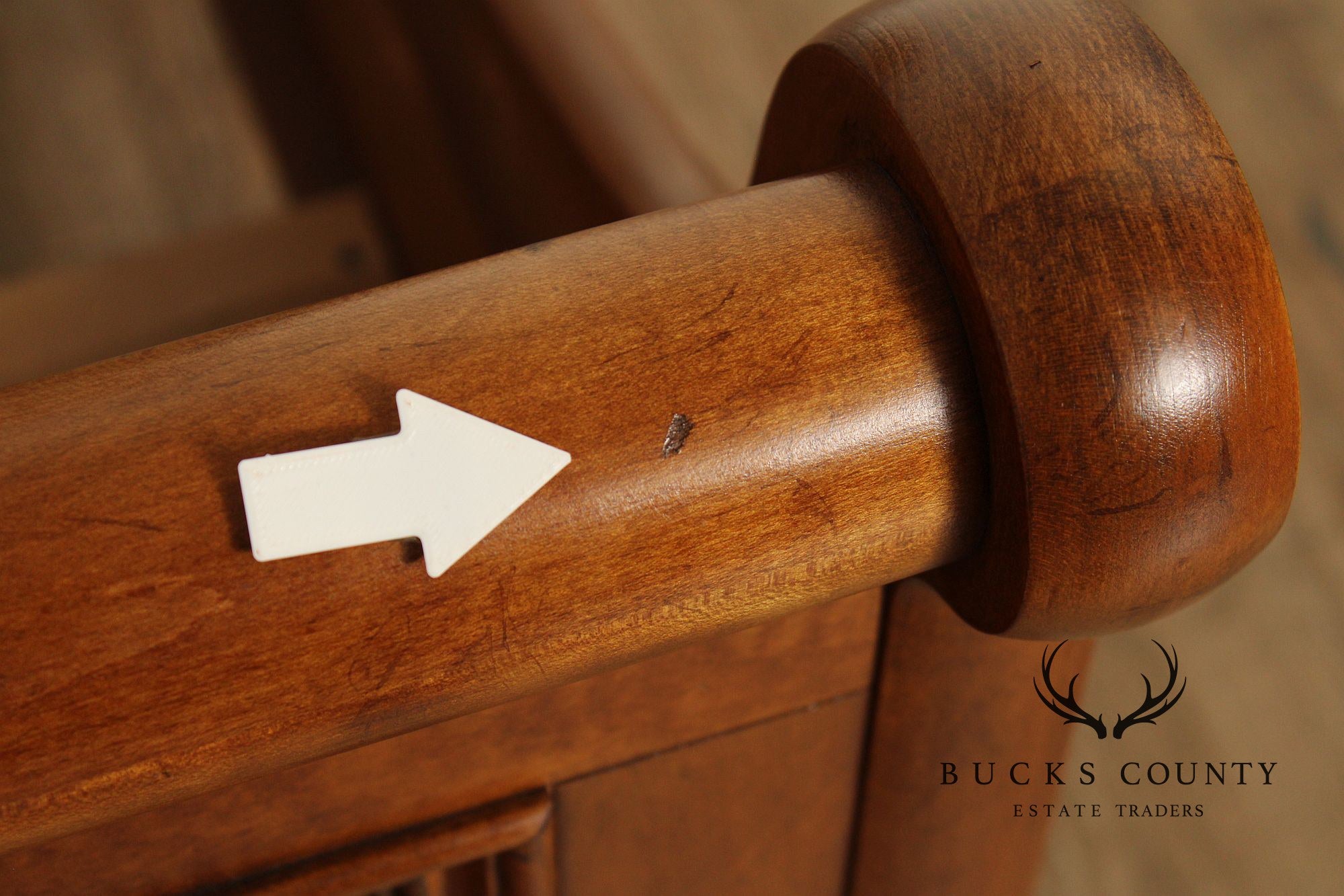 ETHAN ALLEN ‘NEW COUNTRY’ MAPLE QUEEN SLEIGH BED