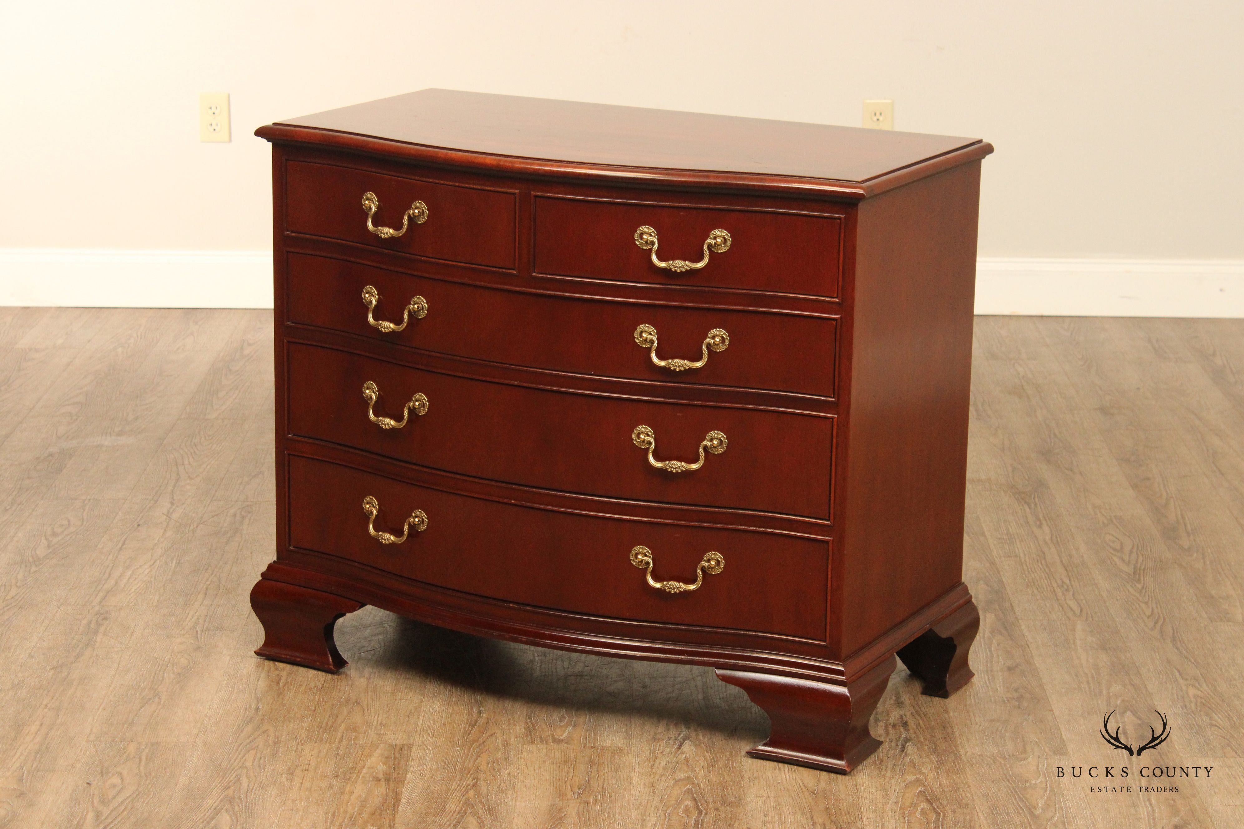 Baker Georgian Style Mahogany Serpentine Chest of Drawers