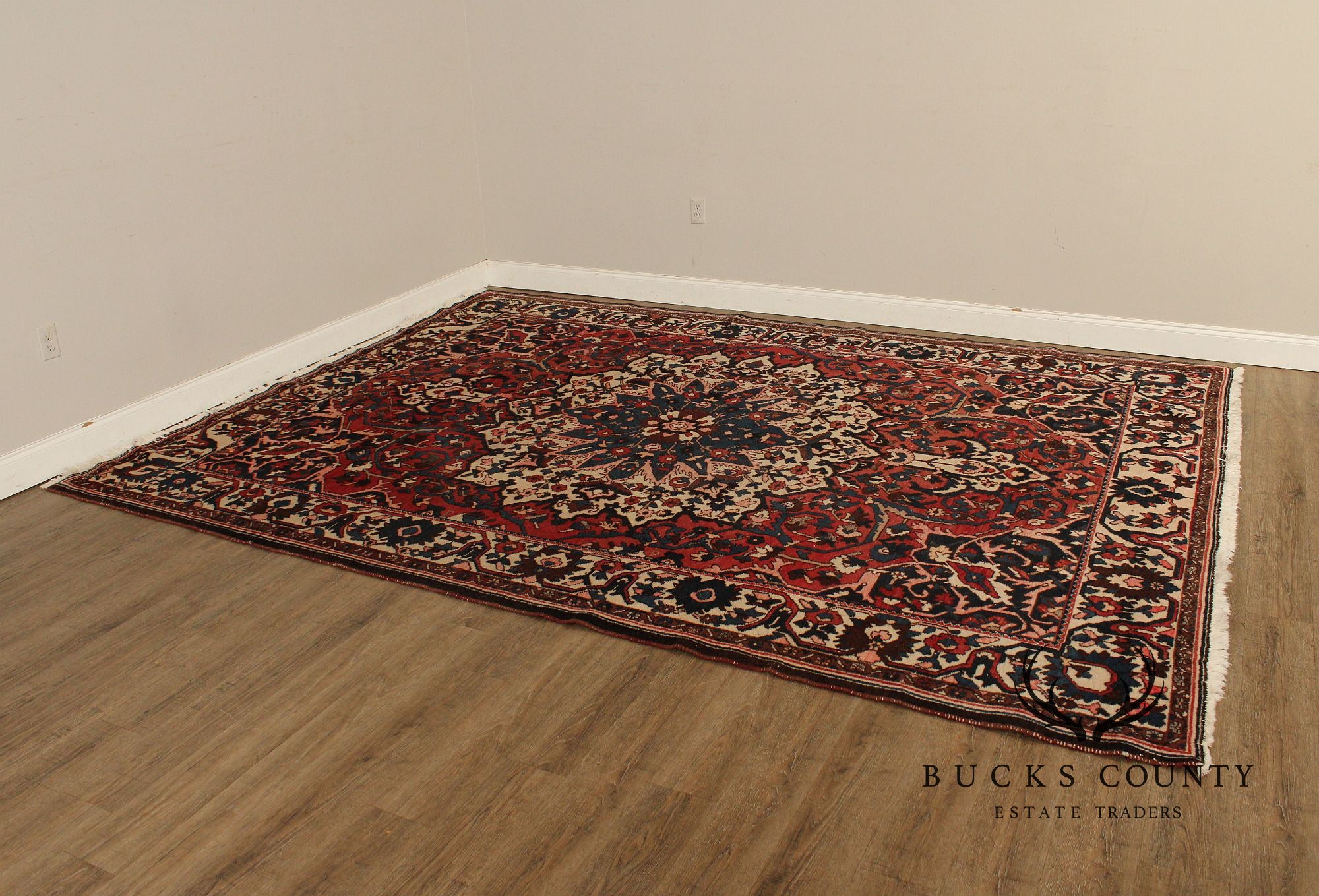 Vintage Persian Hand Knotted  Heriz Area Rug 8' 9" x 11' 11"