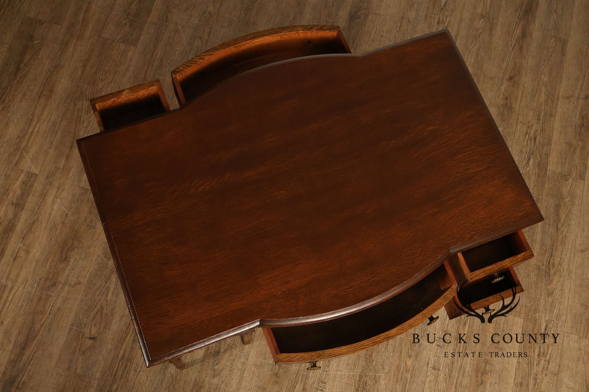 Antique Victorian Oak Partner's Writing Desk