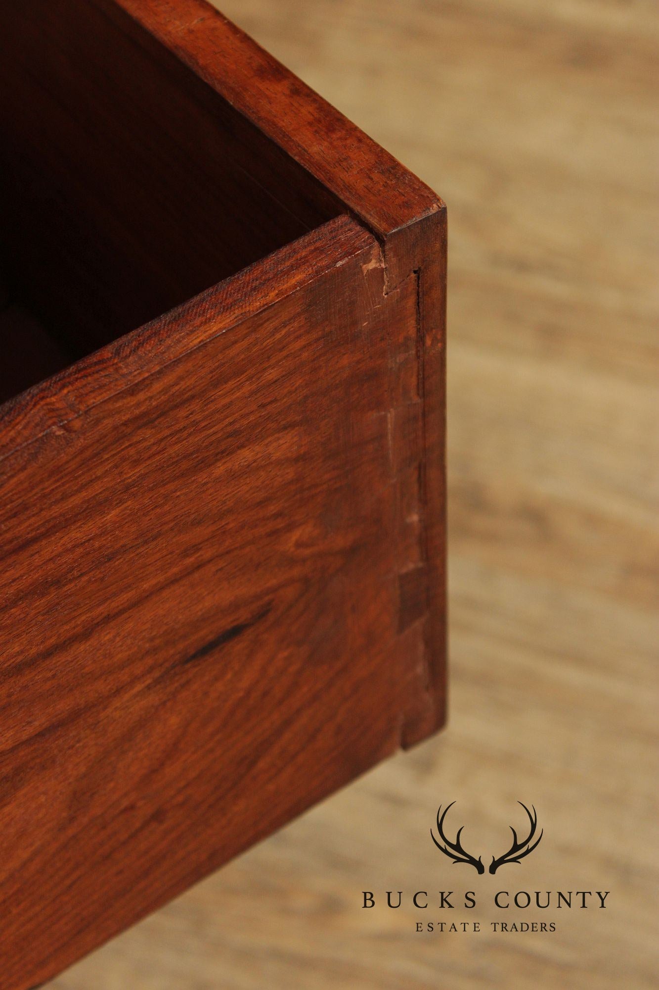 Brass Inlaid And Carved Teak Four Drawer Campaign Chest