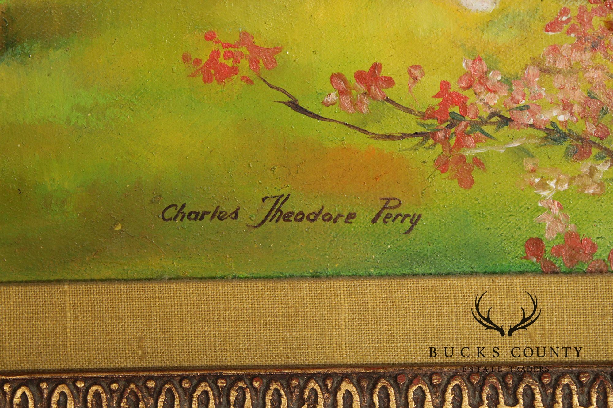 Charles T. Perry Oil Painting, Sibling Portrait