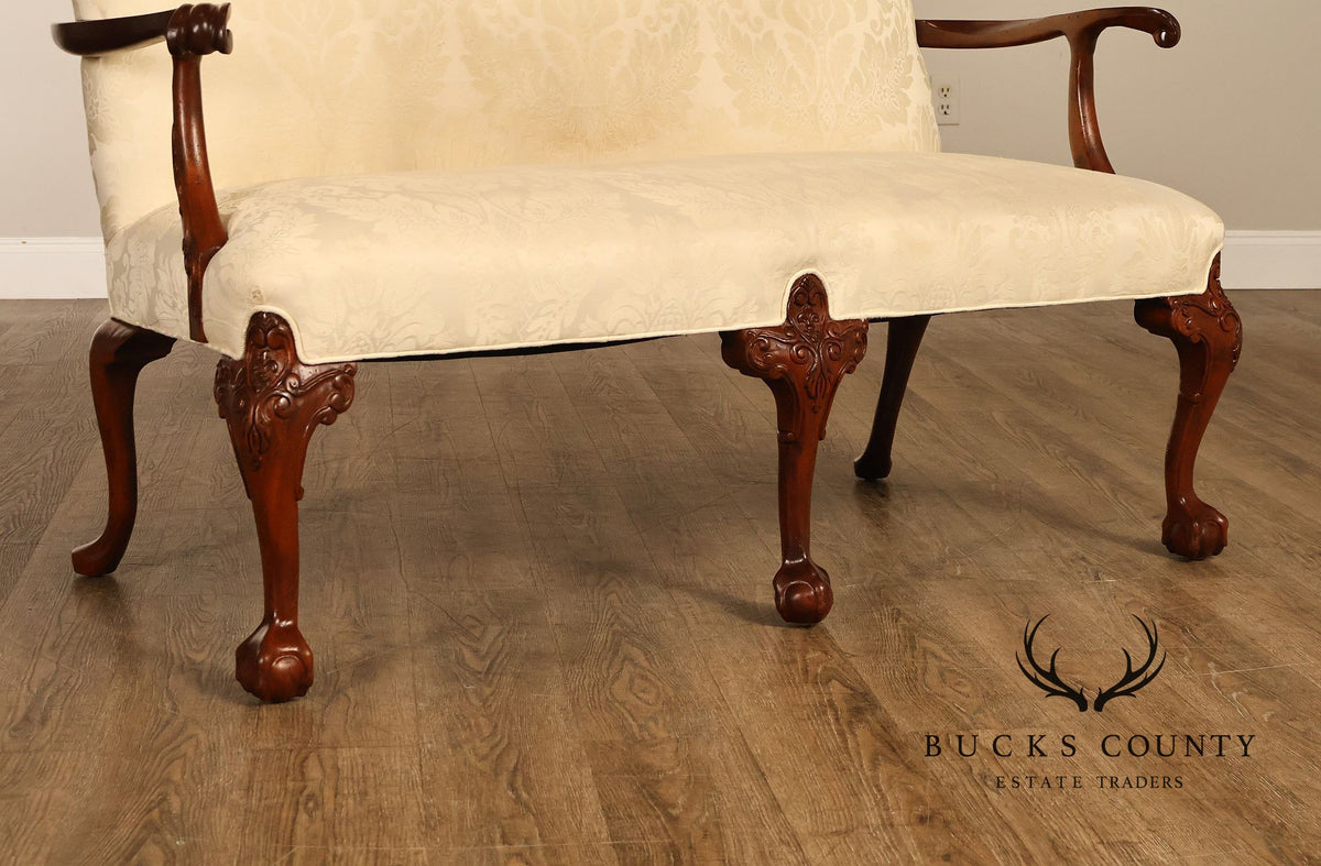Southwood Chippendale Style Carved Frame Settee
