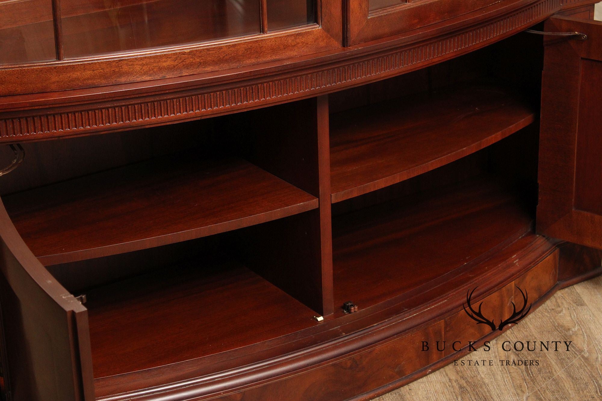 Baker Historic Charleston Collection Large Mahogany Bow Front China Cabinet