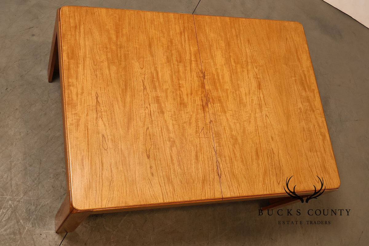N. Eilersen A/S Danish Modern Teak Extension Dining Table With Two Leaves