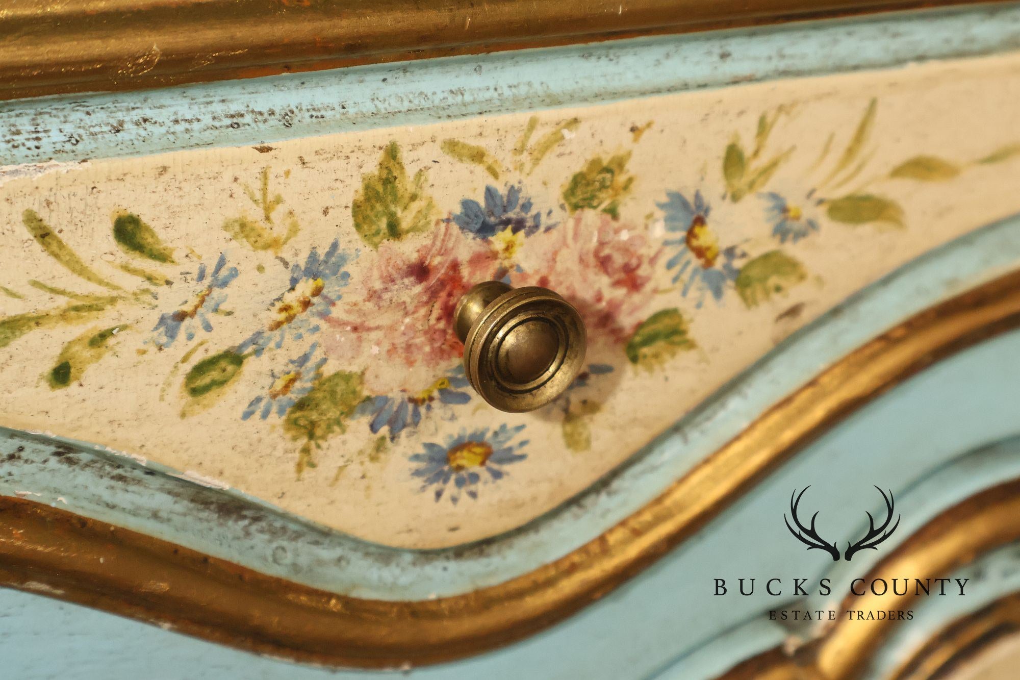 Venetian Style Hand Painted Florentine Cabinet On Stand