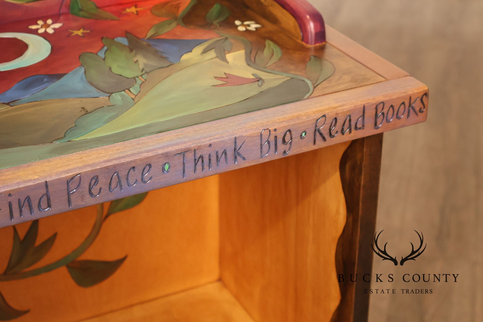 Sticks Artisan Hand Painted Open Bookcase
