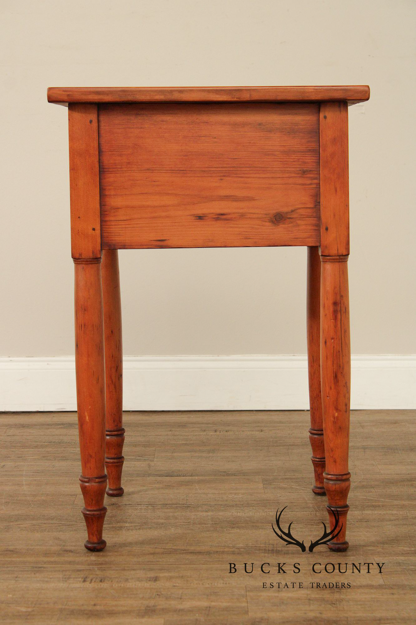 Antique Sheraton Two-Drawer Poplar Nightstand Work Table