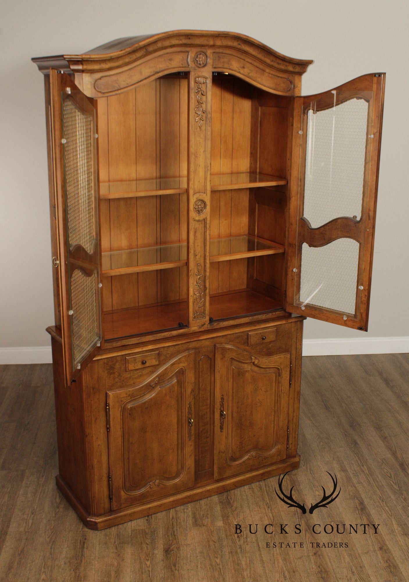 Henredon French Country Style Monumental Bookcase Cabinet