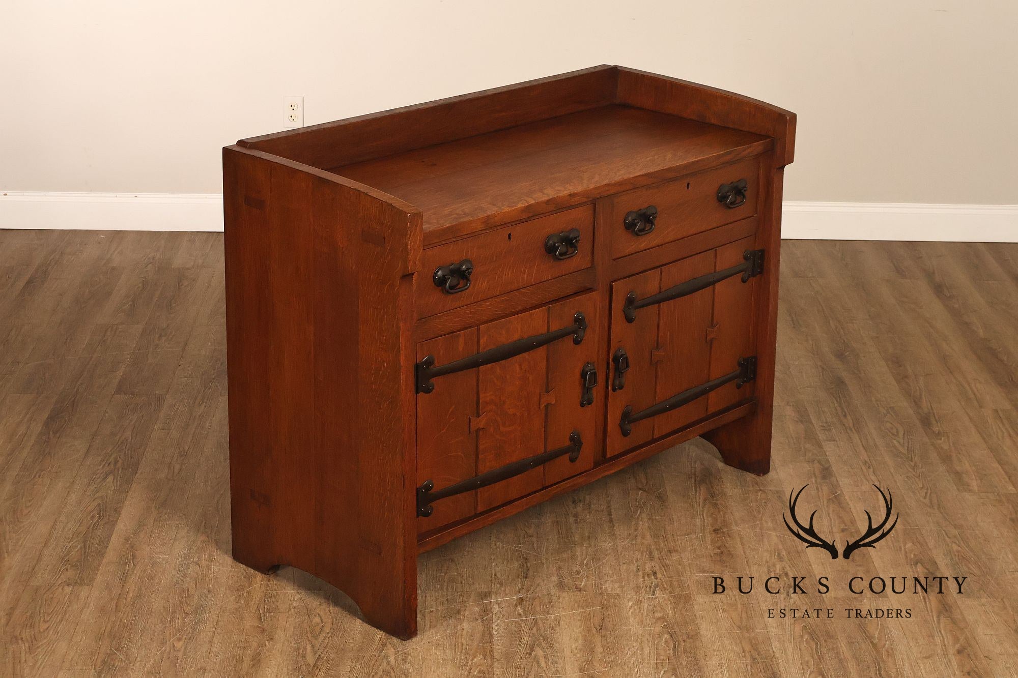 Early Gustav Stickley Arts And Crafts Oak Sideboard Buffet