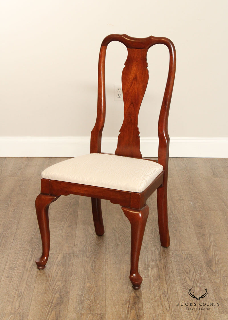 Knob Creek Queen Anne Style Set of Six Cherry Dining Chairs