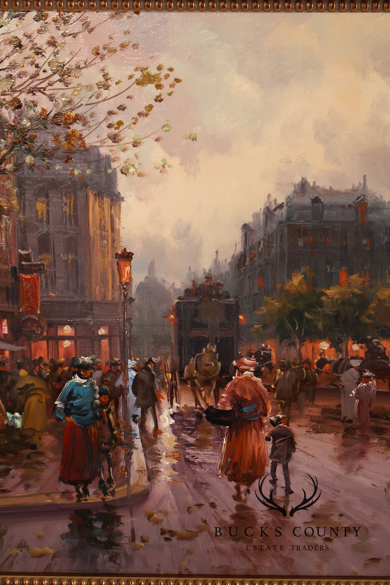 Impressionist Style Painting,  Street Scene. Emilio Payes