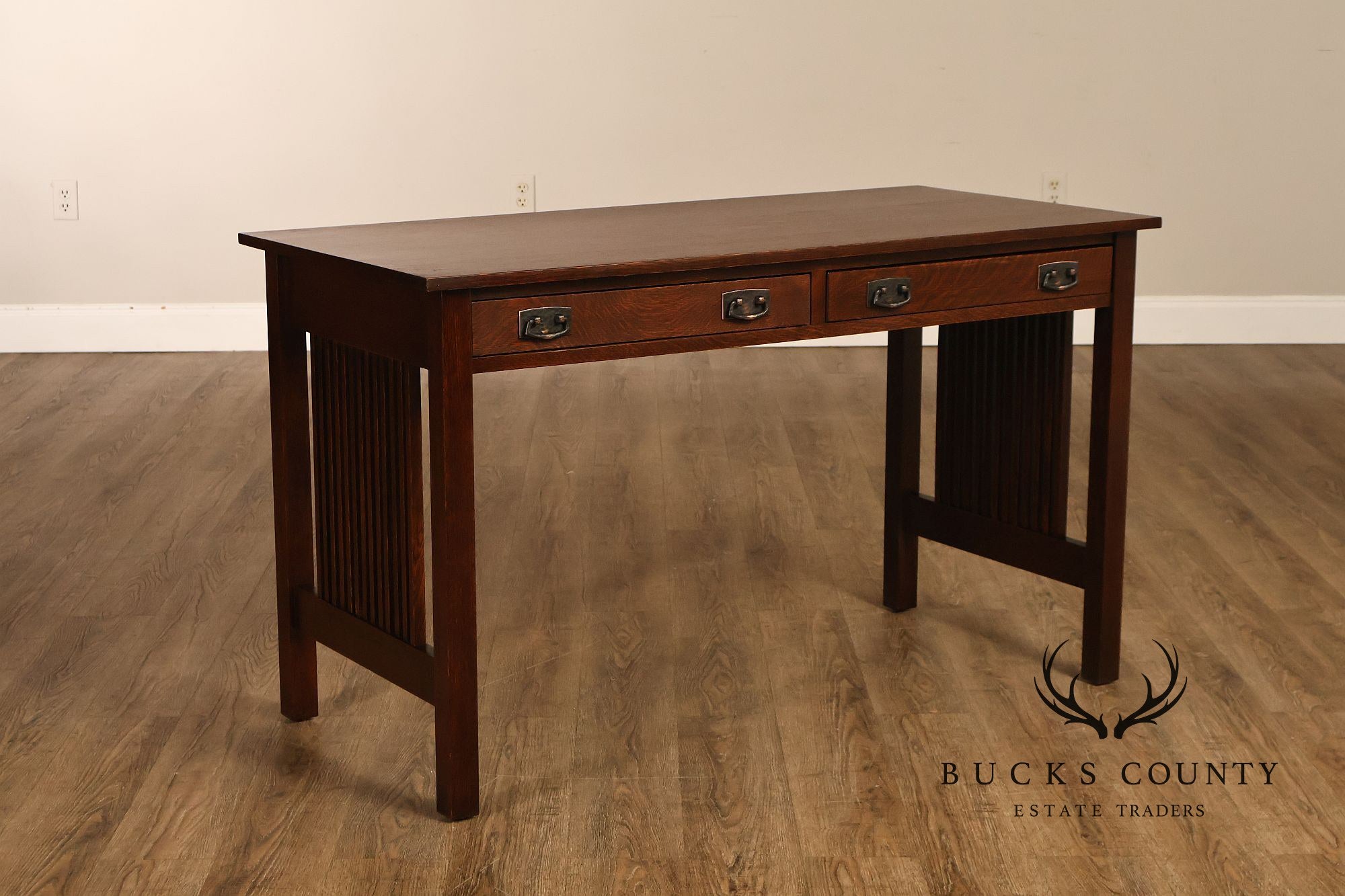 Stickley Mission Collection Oak Spindle Library Desk