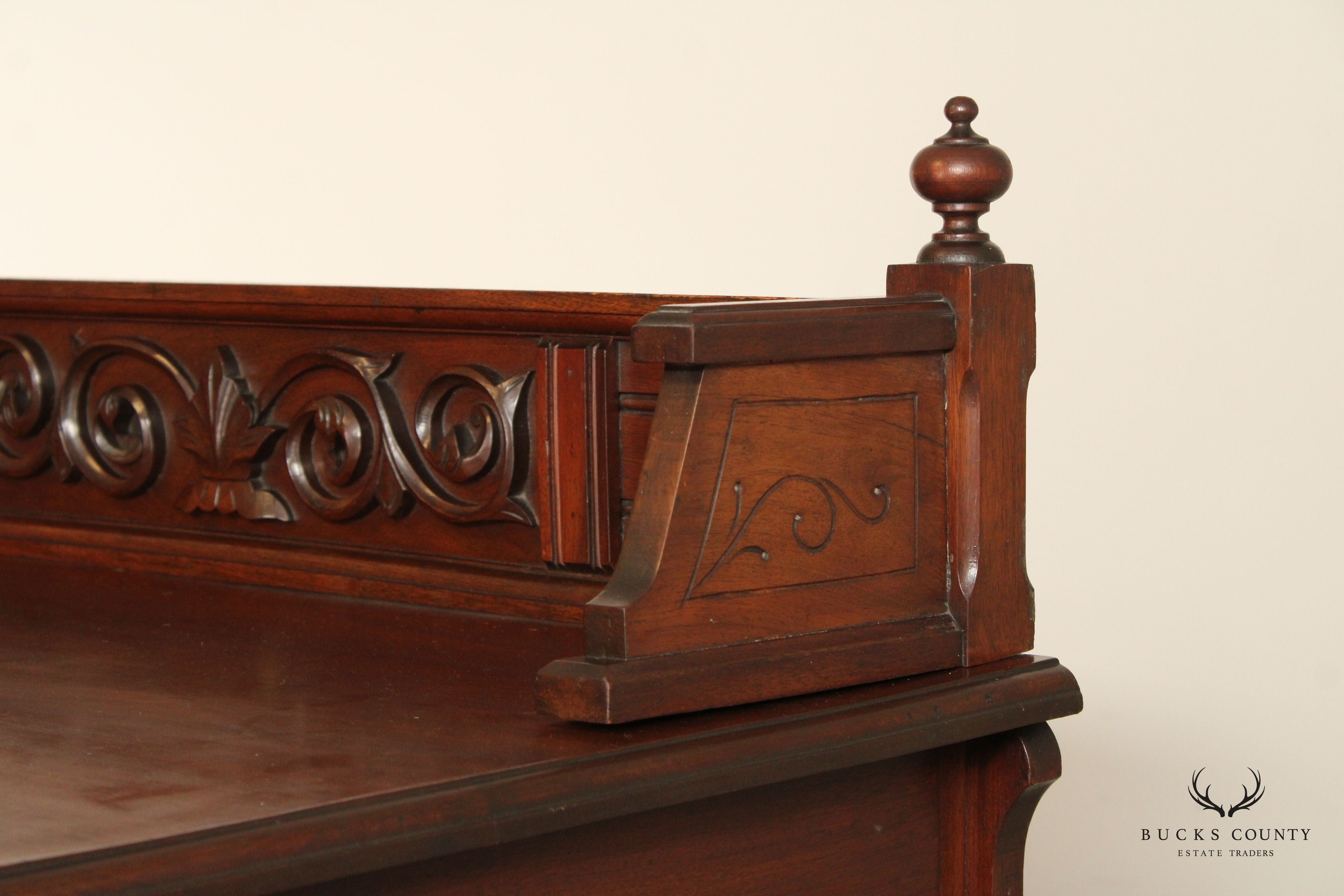 Antique Victorian Walnut Tall Chest