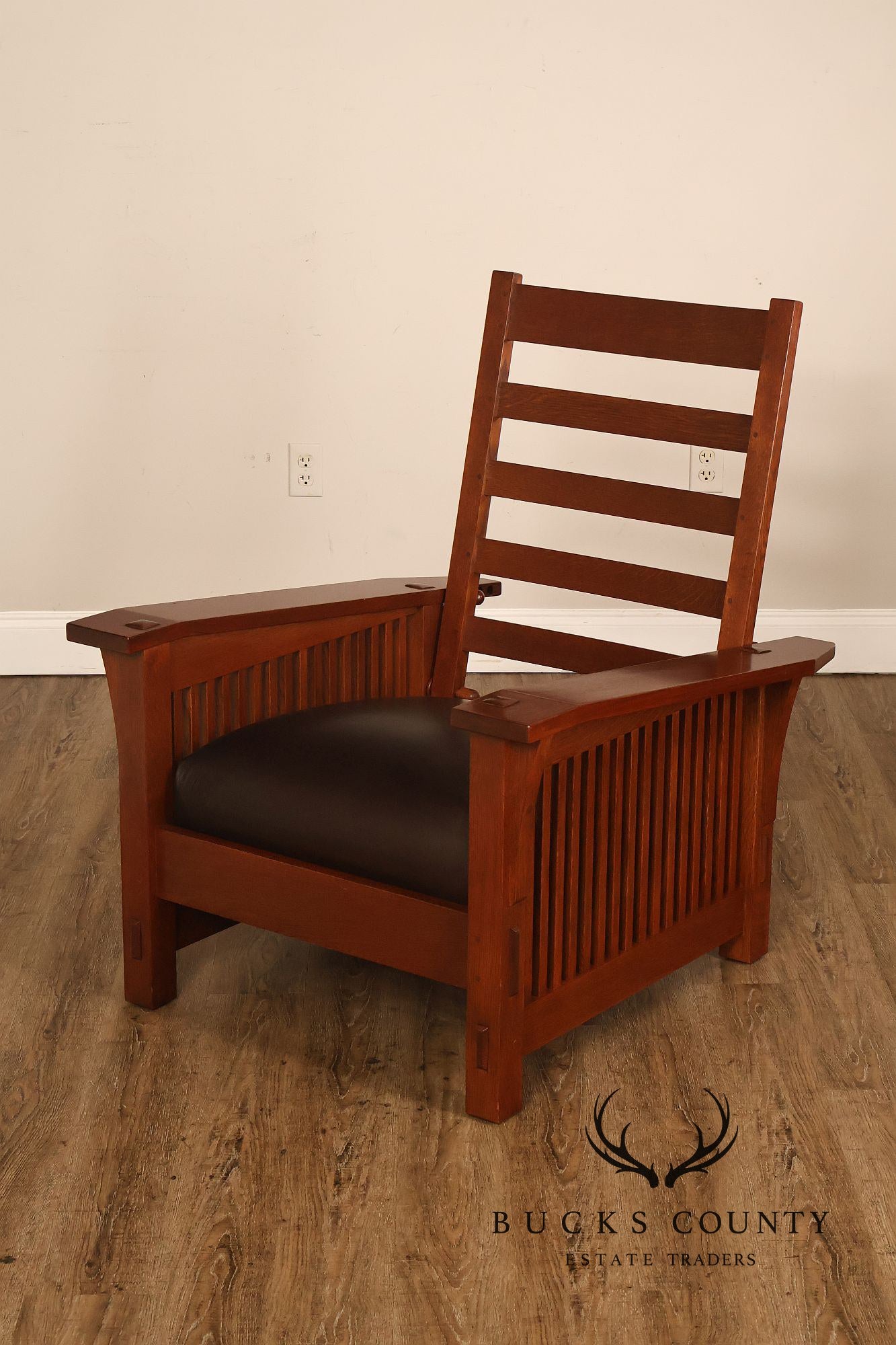 Stickley Mission Collection Oak Bent Arm Morris Chair