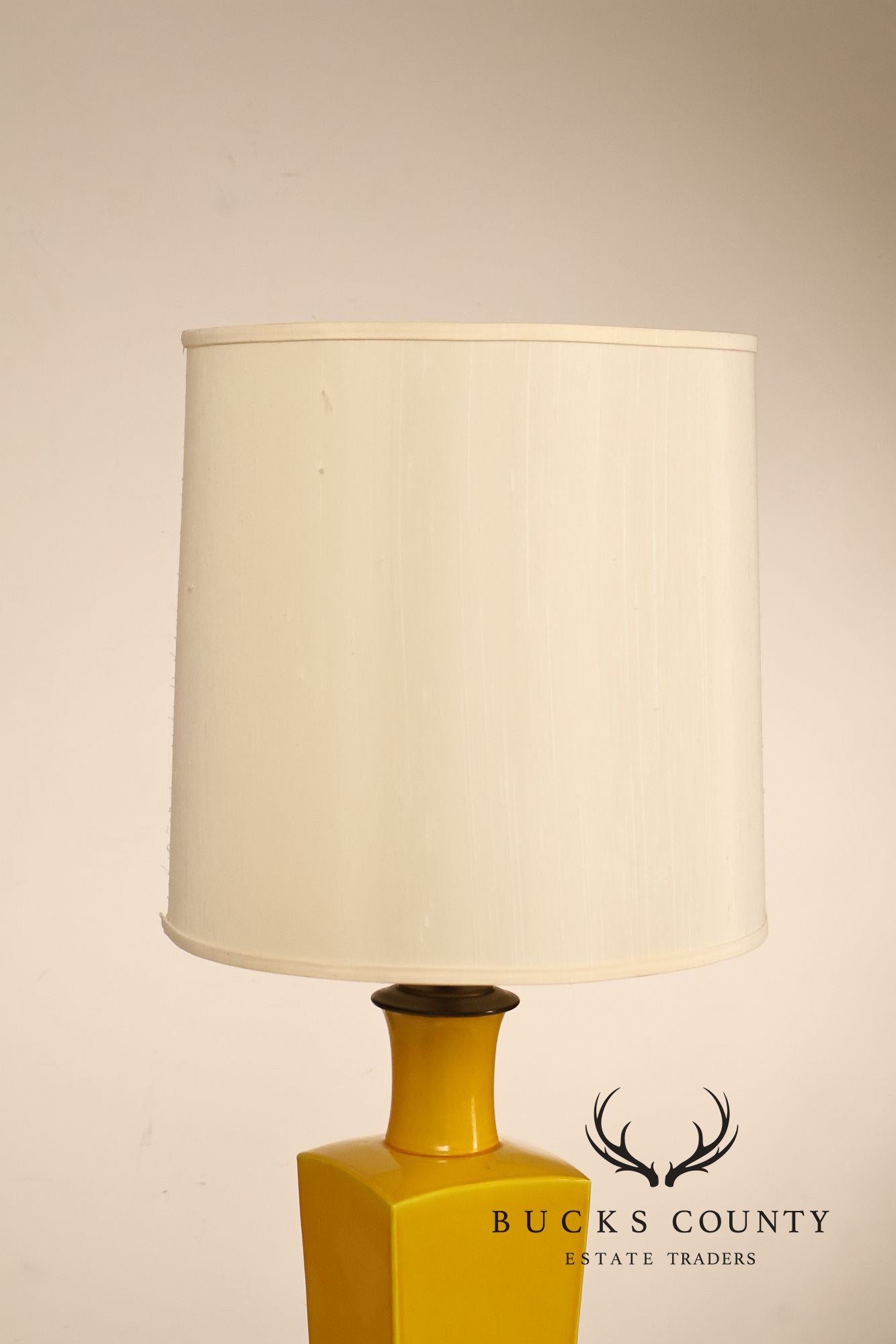 Mid Century Modern Yellow Glazed Ceramic Table Lamp
