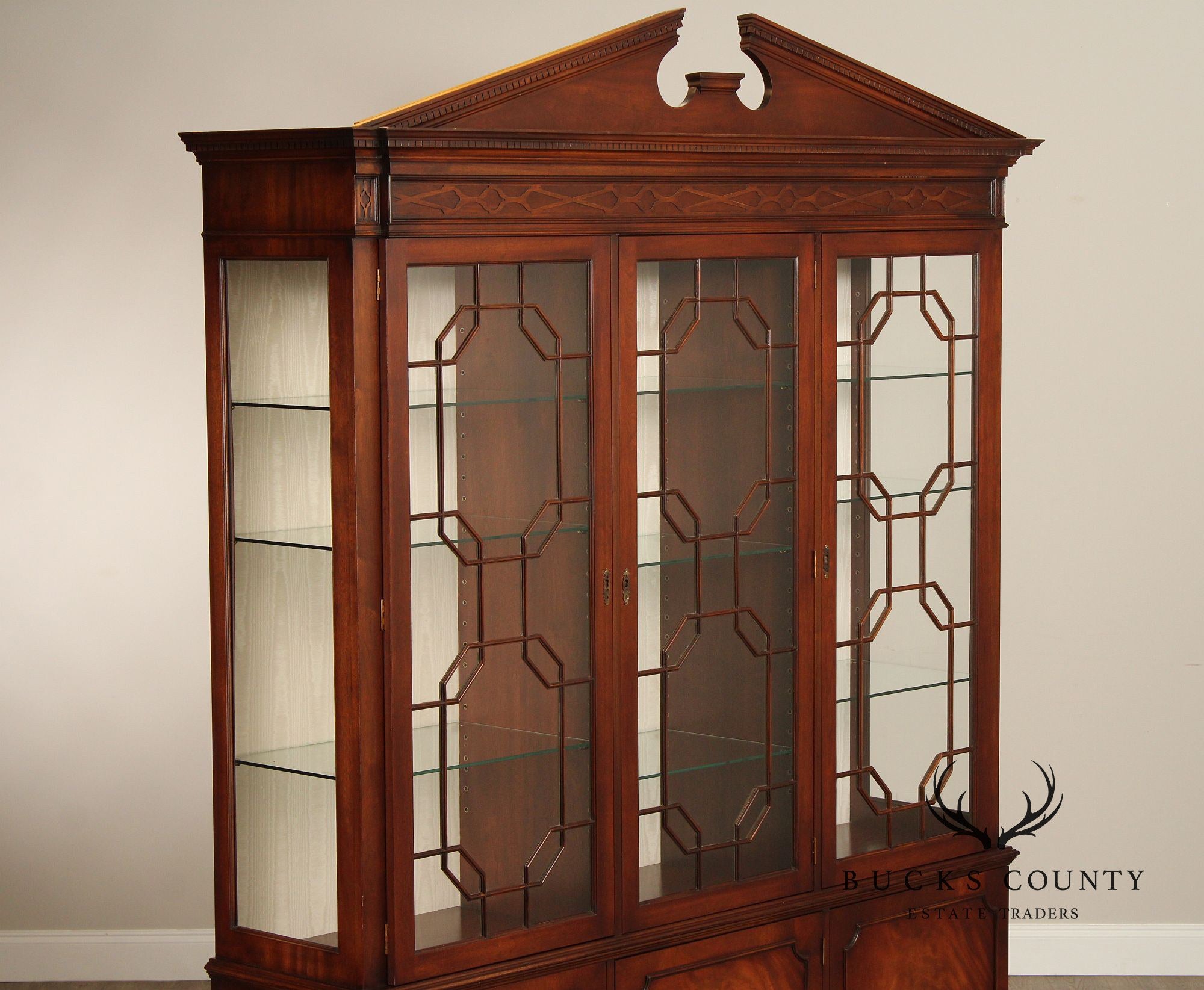 Georgian Style English Mahogany Bookcase or China Display Cabinet