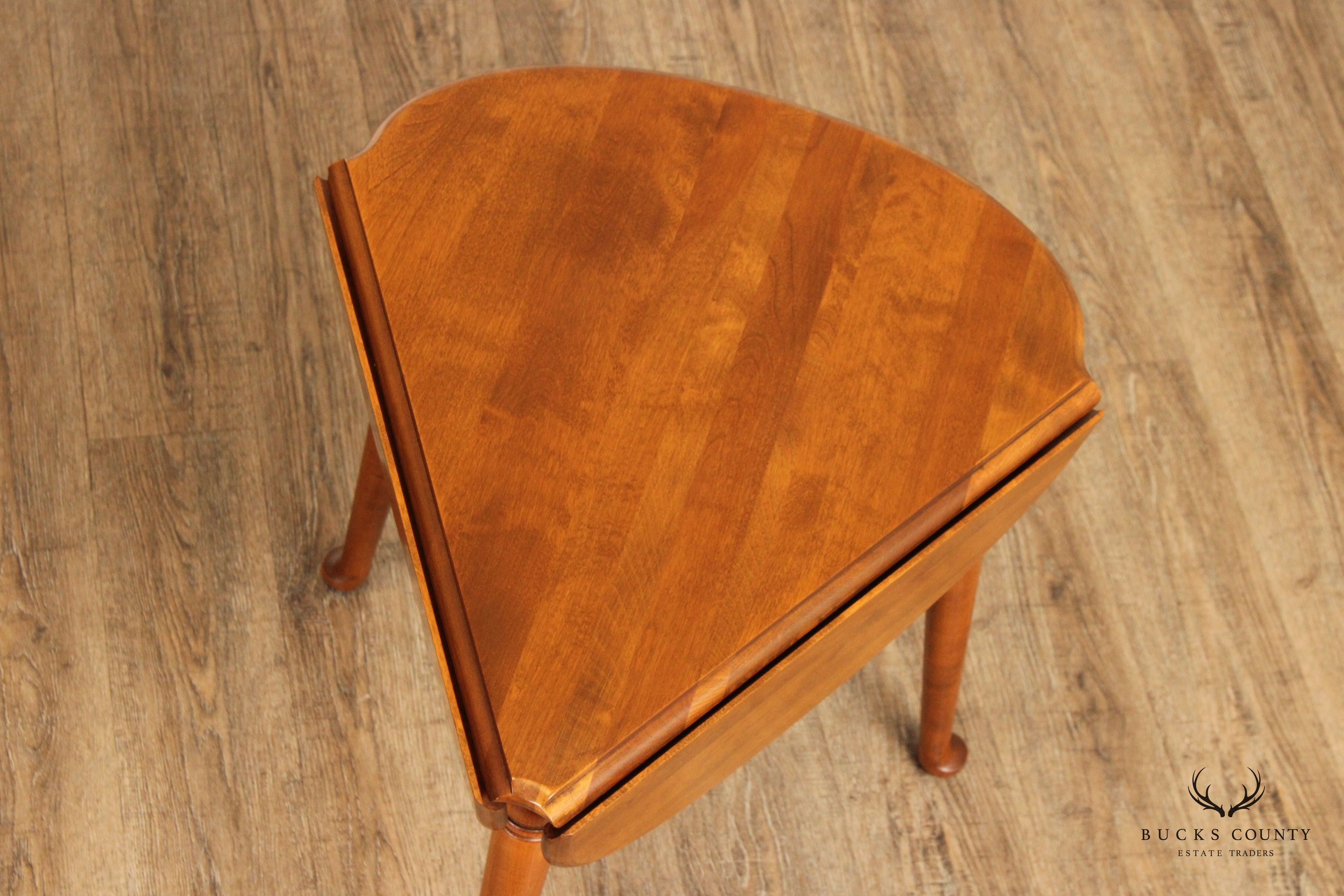 Ethan Allen American Traditional Maple Pair Drop Leaf Corner Tables