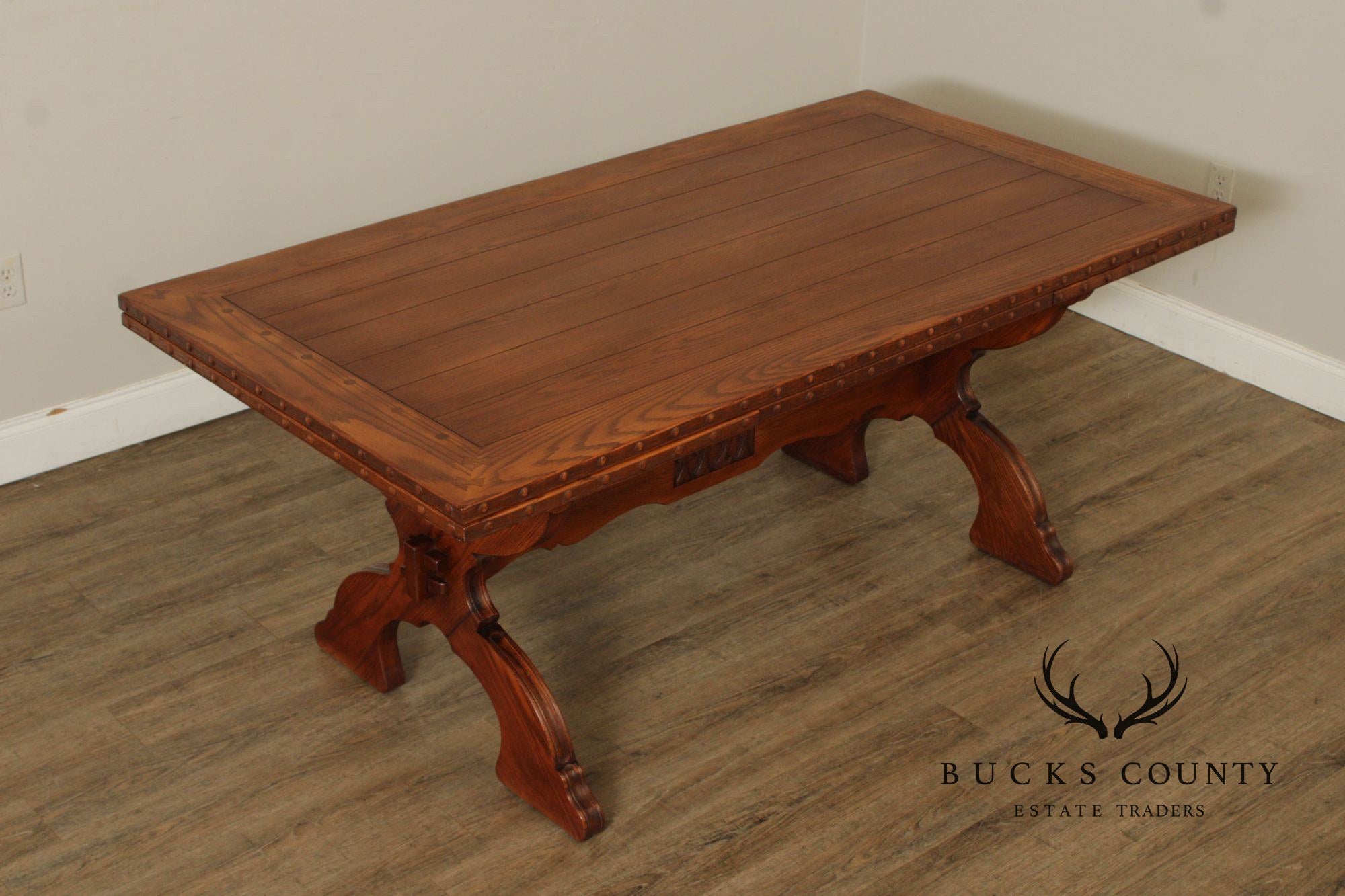 Romweber Oak Trestle Refectory Dining Table
