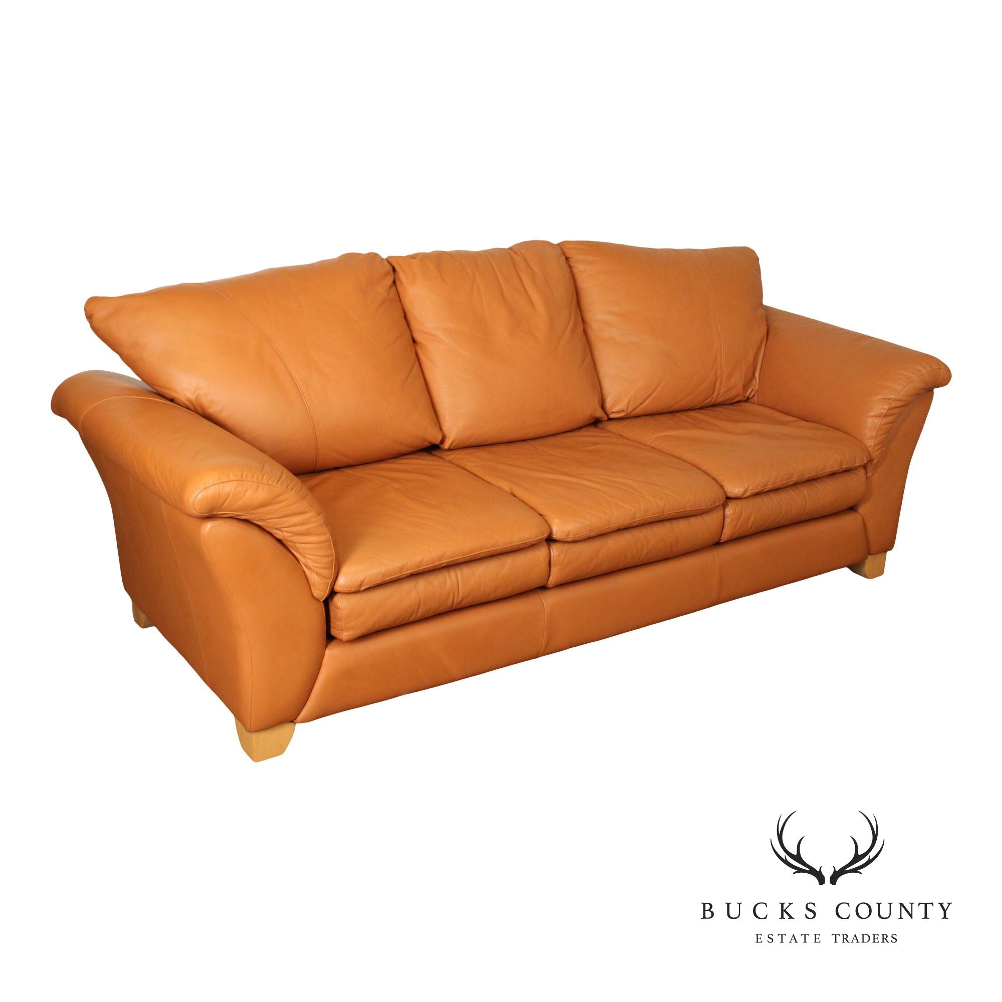 Post Modern Three Seat Italian Leather 'Sonora' Sofa