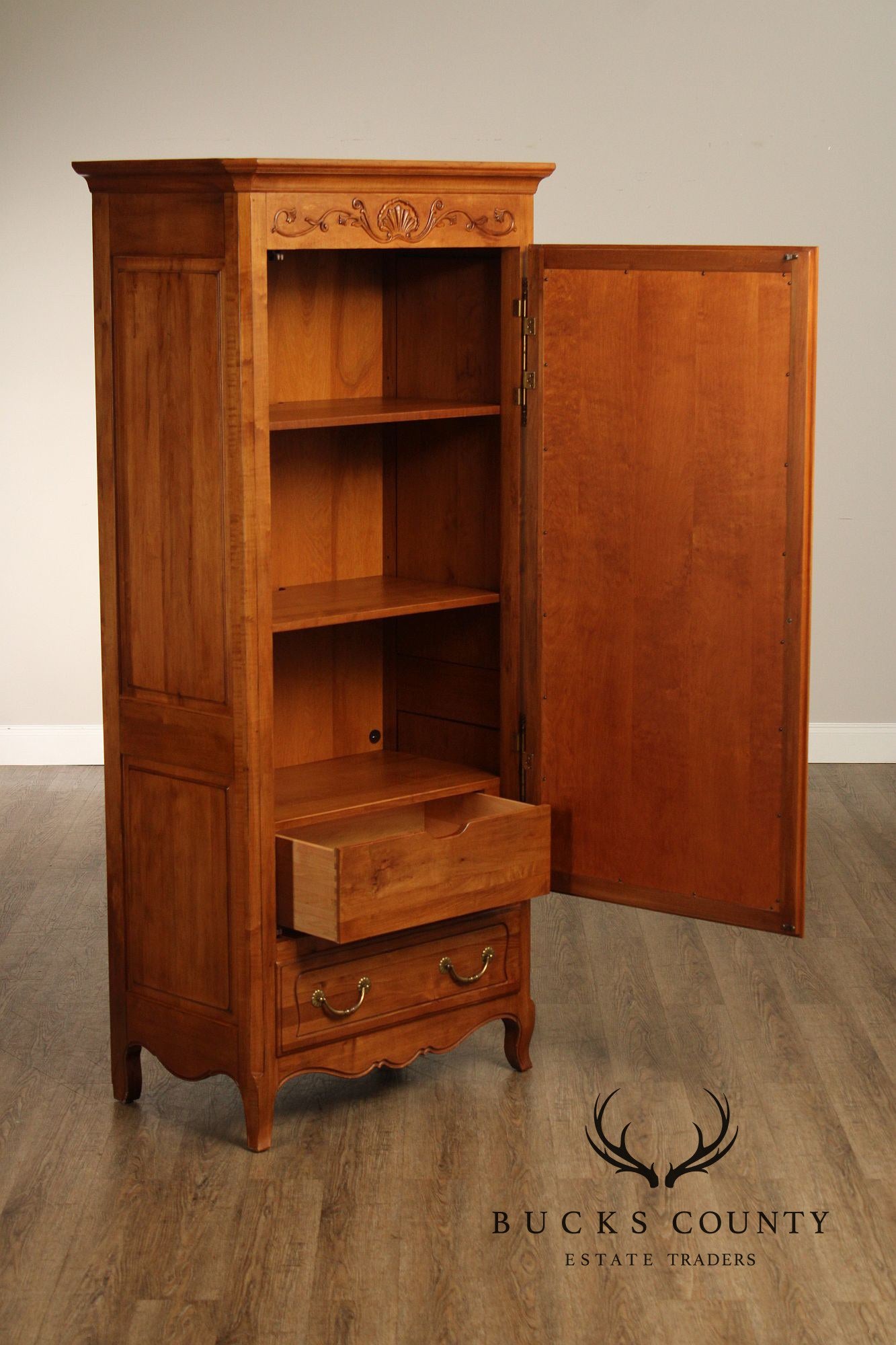 Ethan Allen Legacy Bonnetiere French Provincial Style Maple Armoire