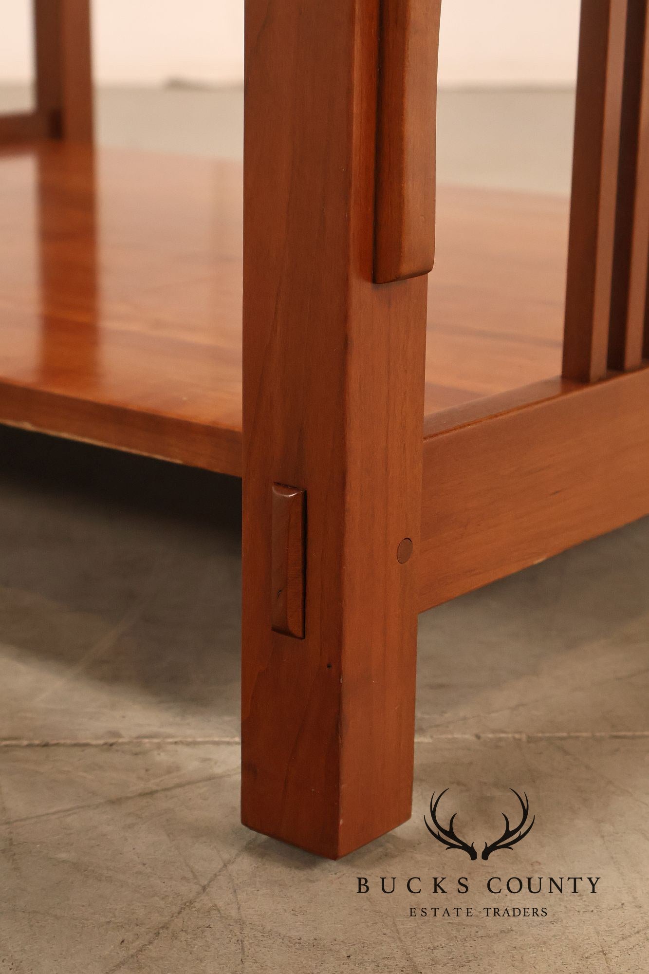 Stickley Mission Collection Glass Top Cherry Cocktail Table