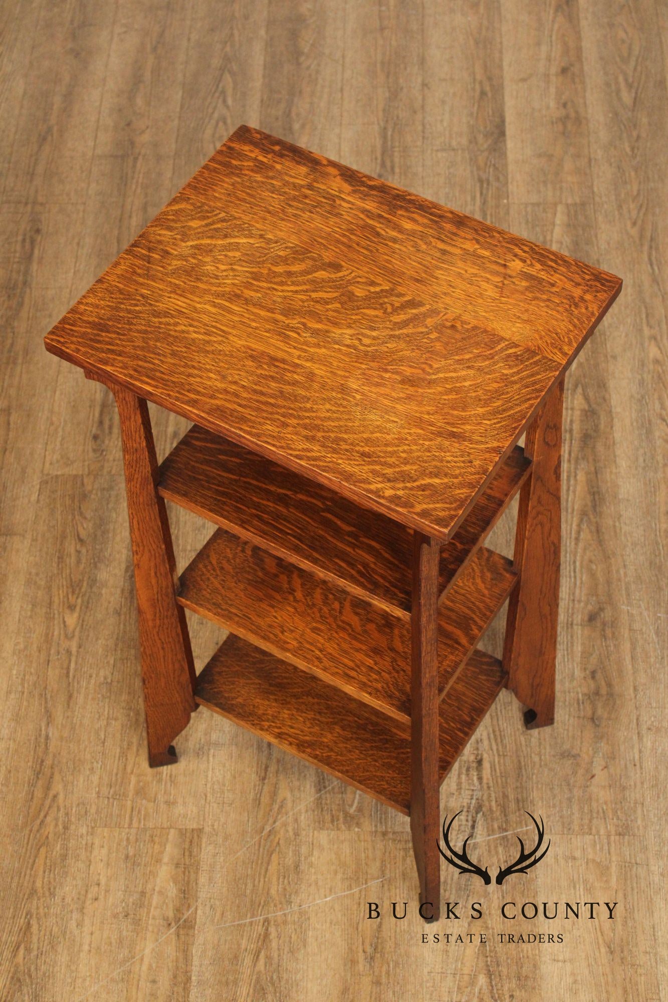 Antique Arts & Crafts Oak Etagere
