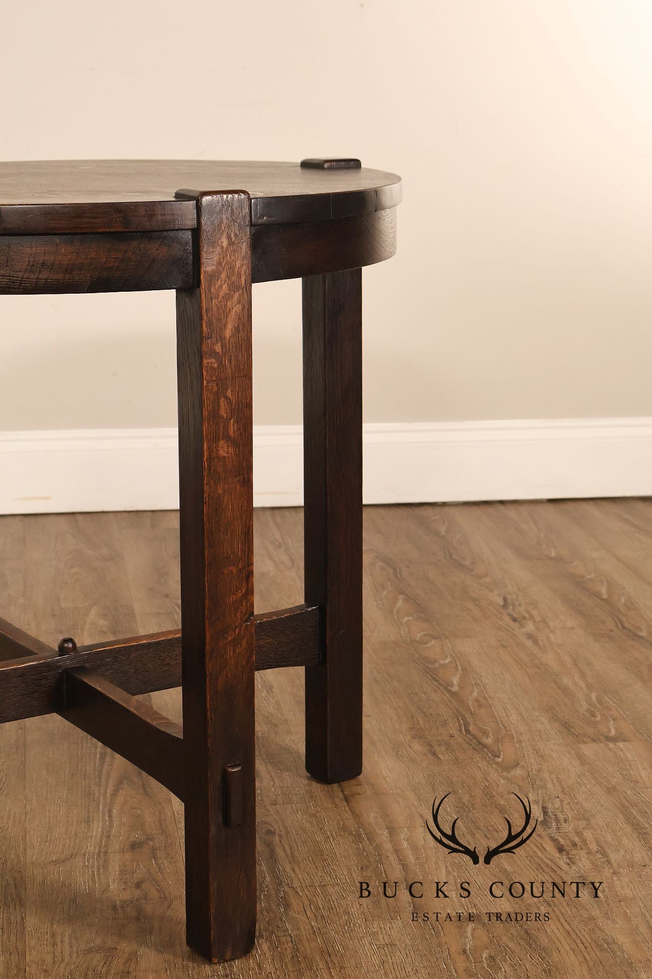 Early Gustav Stickley Mission Oak 26 Inch Round Table #439