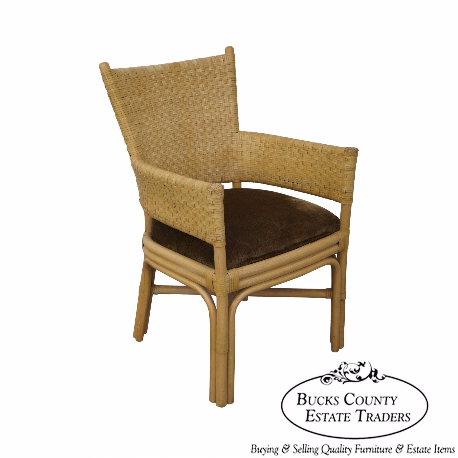 Quality Rattan & Woven Leather Arm Chair