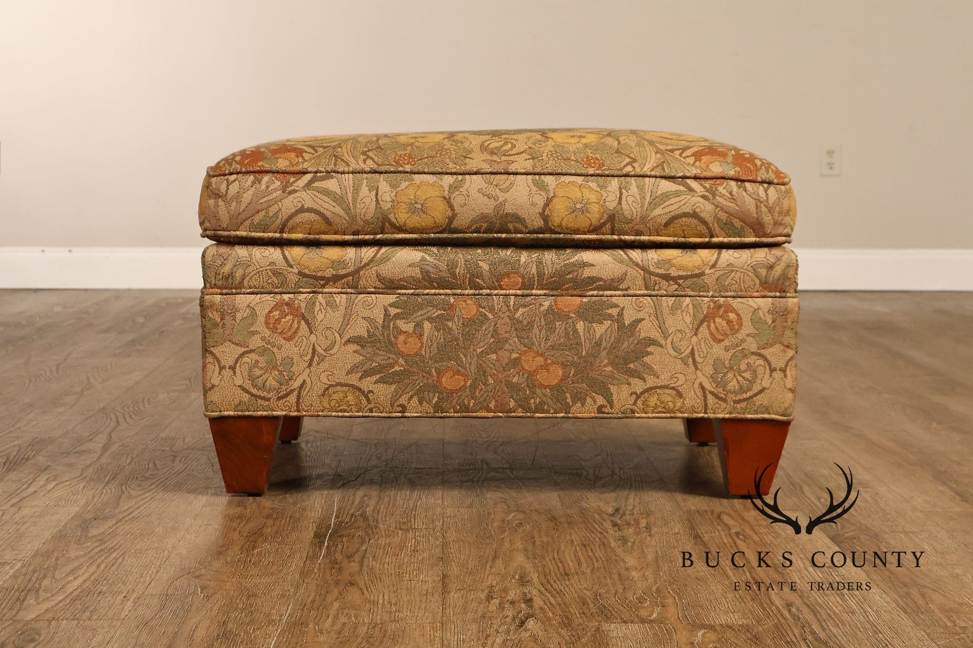 Stickley Tree of Life Upholstered Lounge Chair With Matching Ottoman