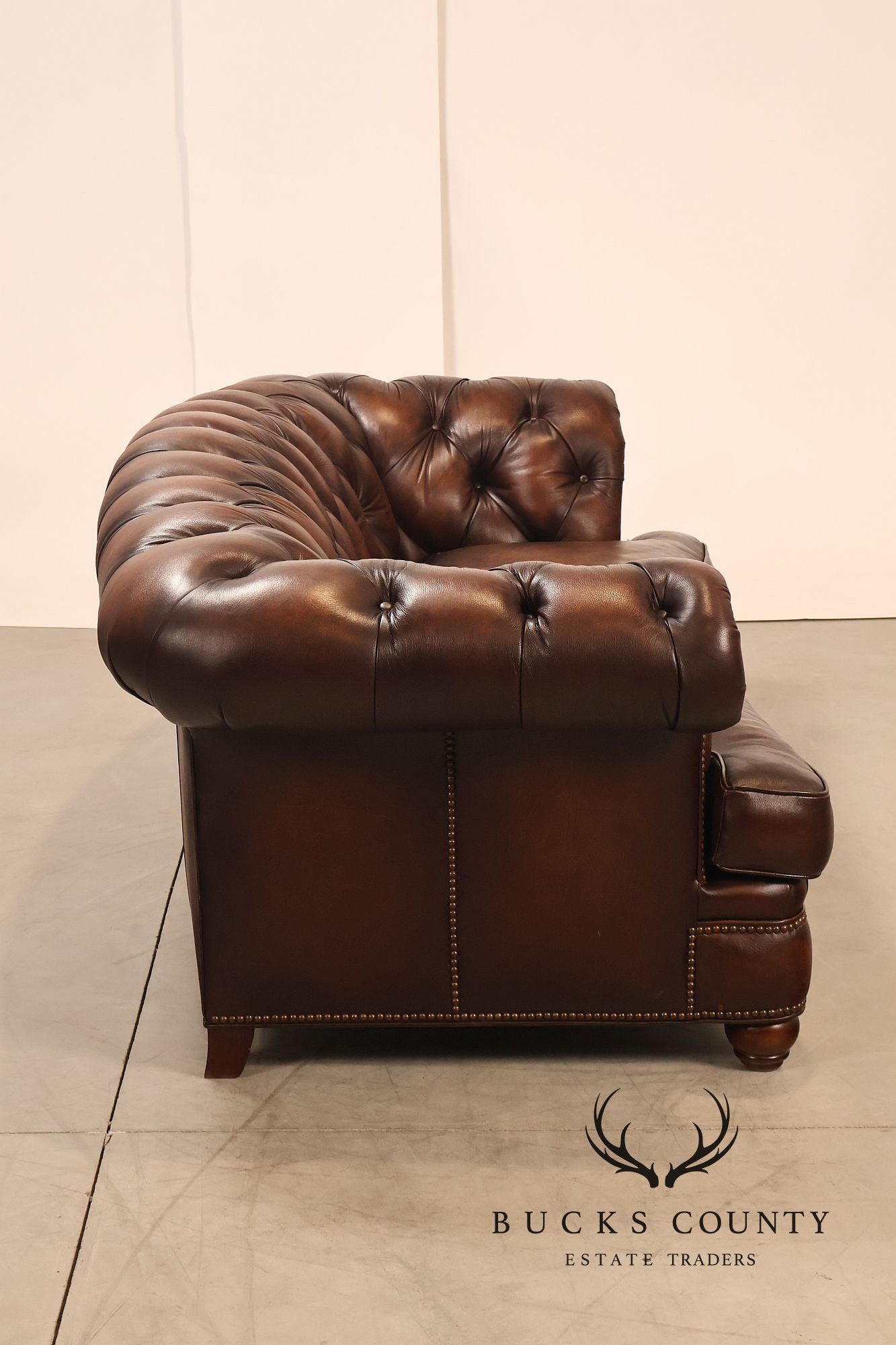 Randall Allen Tufted Leather Chesterfield Sofa