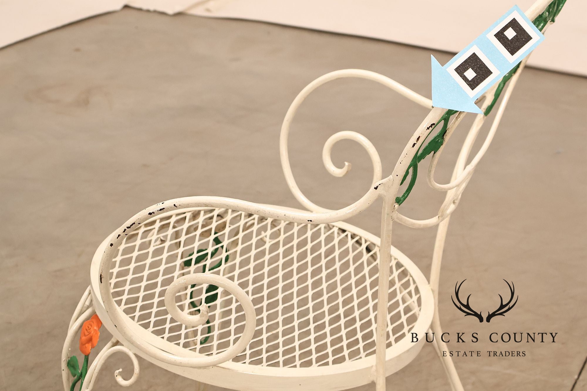 Woodard 'Chantilly Rose' Set of Four Wrought Iron Patio Dining Chairs