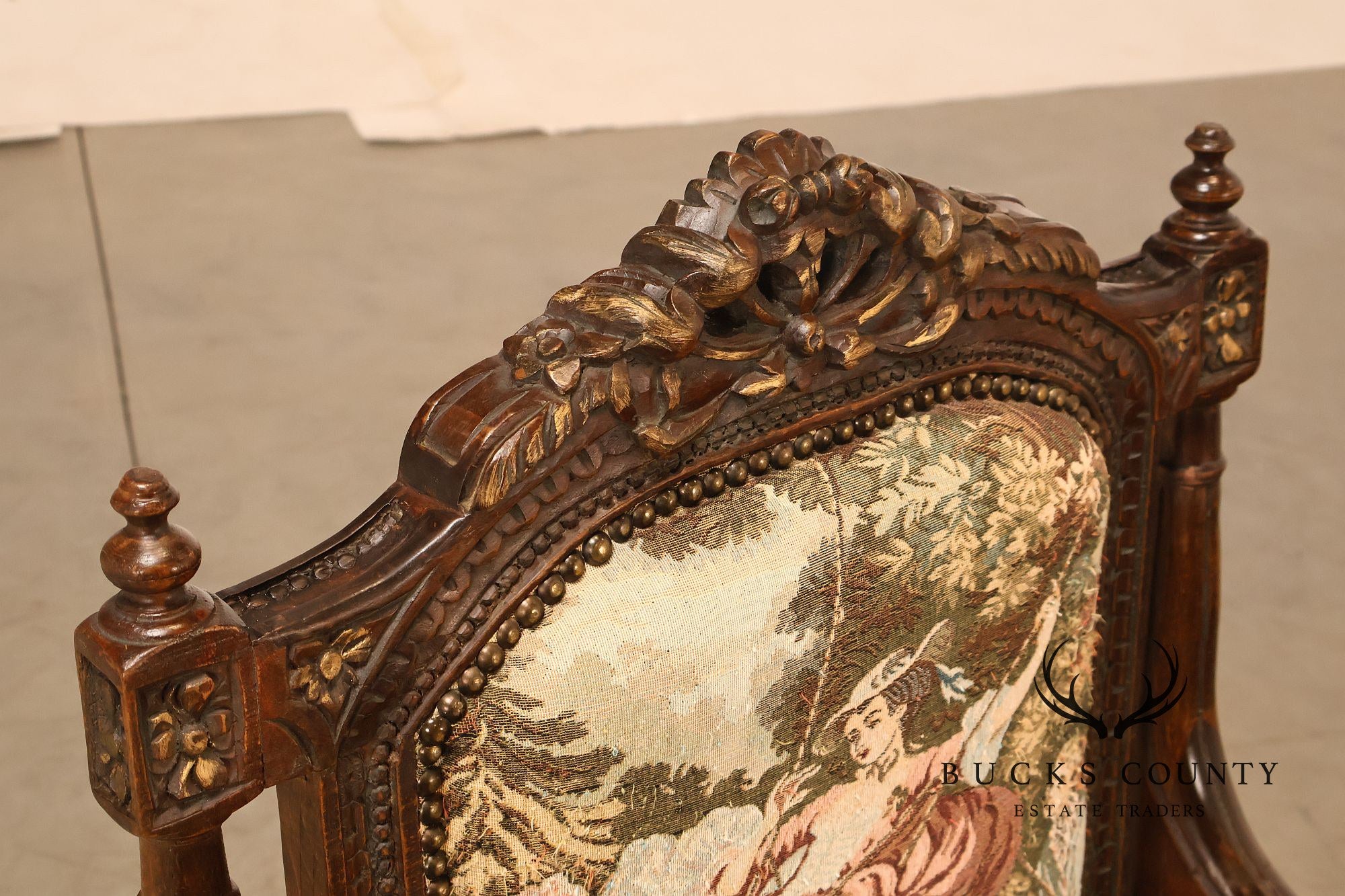 Italian Louis XVI Style Carved Throne Chair