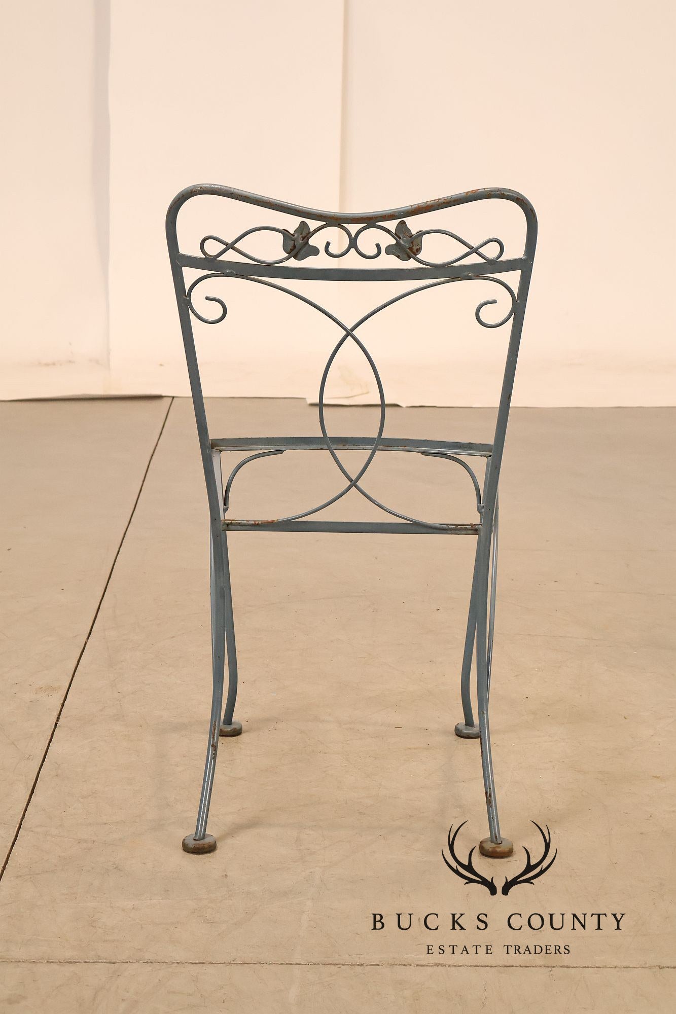 Vintage Ornamental Wrought Iron Three-Piece Patio Bistro Set