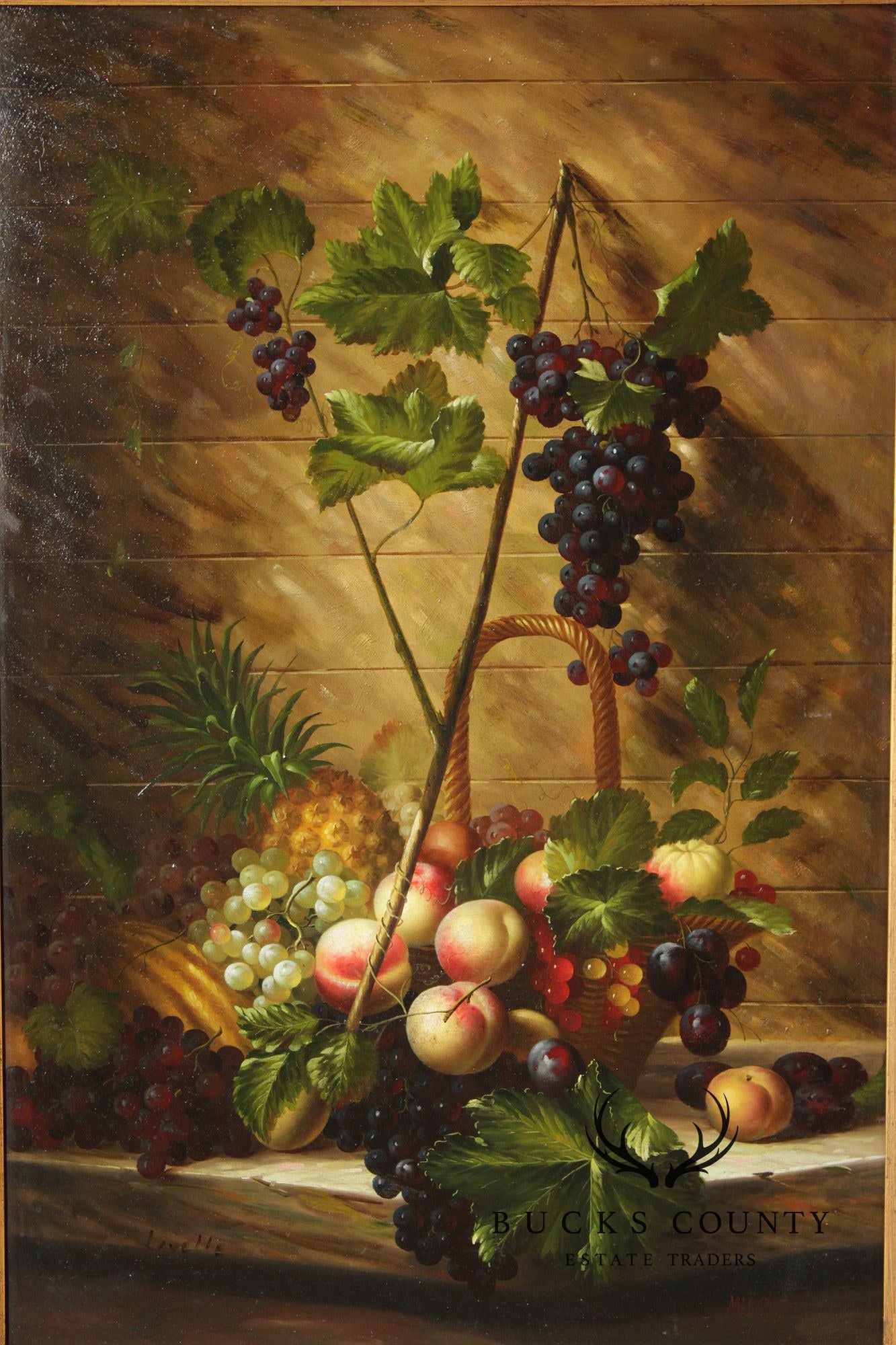 Fruit Still-Life Oil Painting, Signed