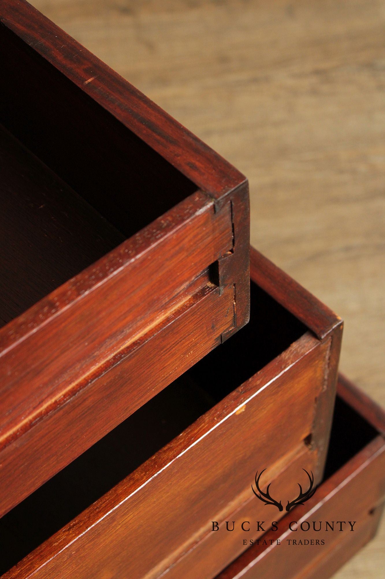 Chinese Rosewood Vintage Pedestal Executive Desk