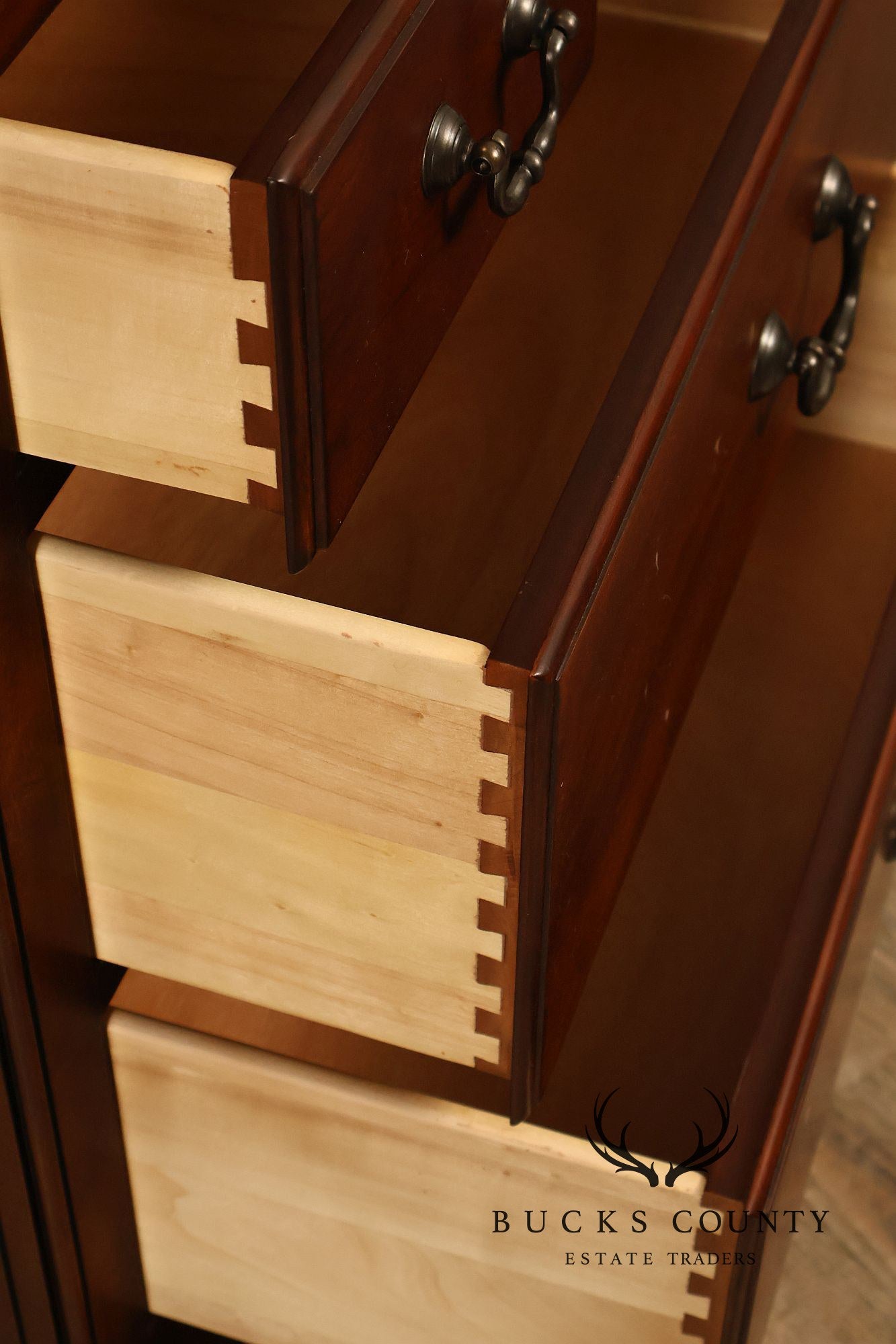 Pennsylvania House Chippendale Style Pair of Cherry Nightstands