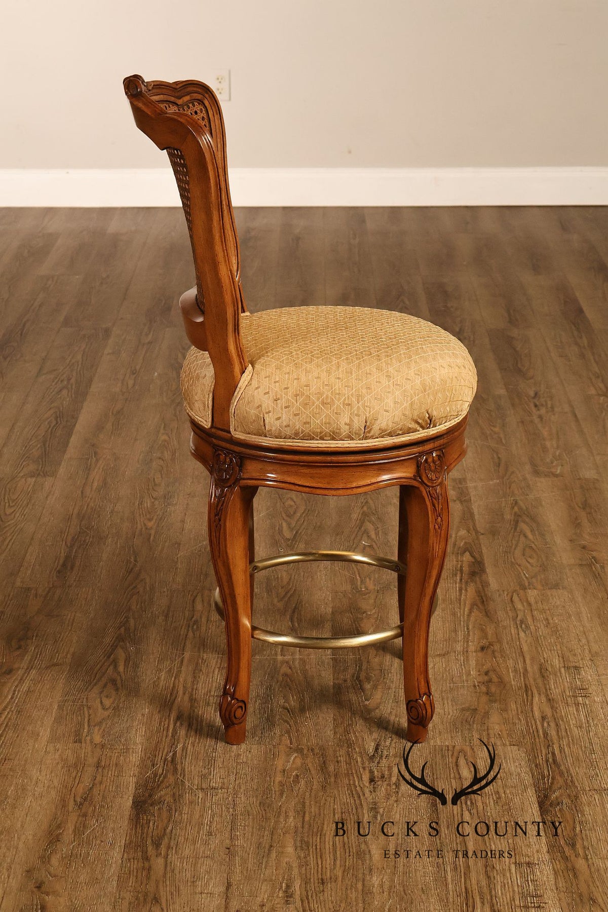 Fremarc Designs Set Of 4 Cane Back Swivel Barstools