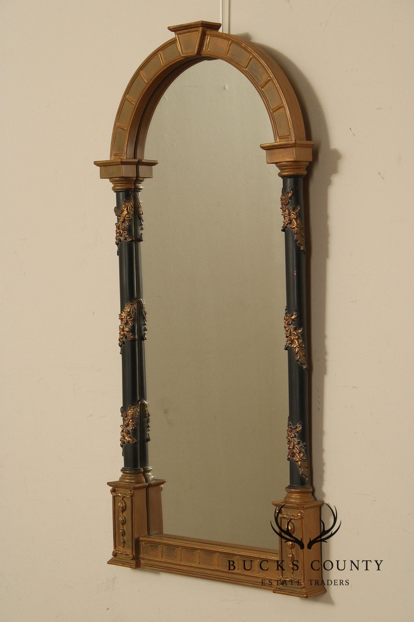 Uttermost Italian Baroque Style Arched Wall Mirror