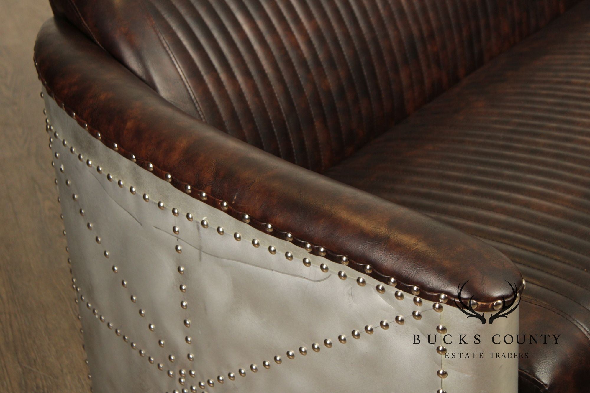 Aviator Style Leather Sofa